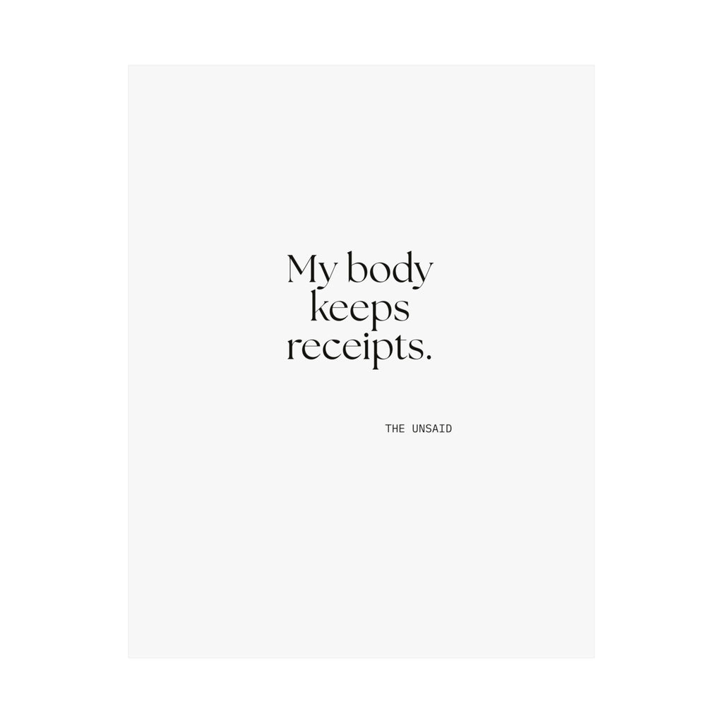 My body keeps receipts - Poster - For Quiet Minds