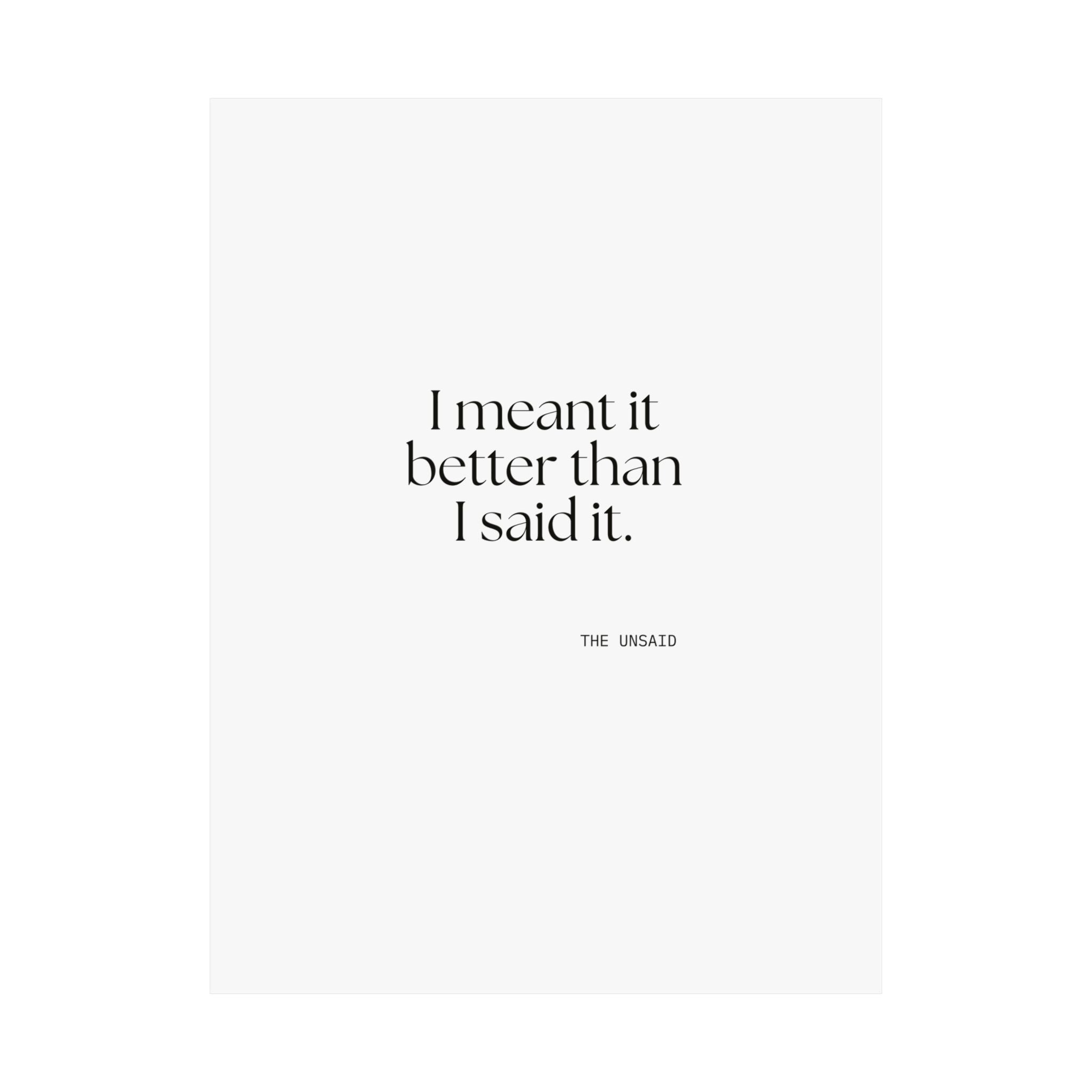 I meant it better than I said it - Poster - For Introverts