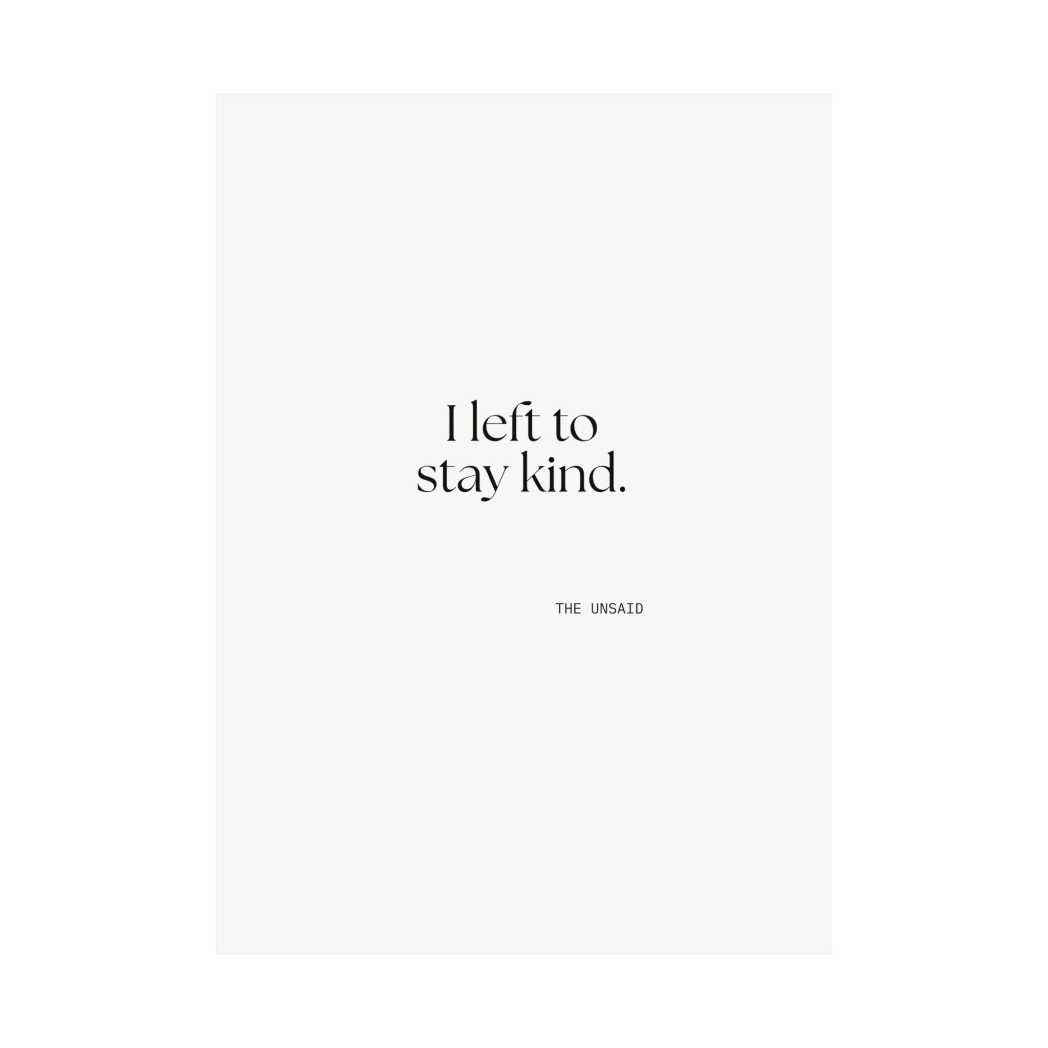I left to stay kind - Poster - For Introverts