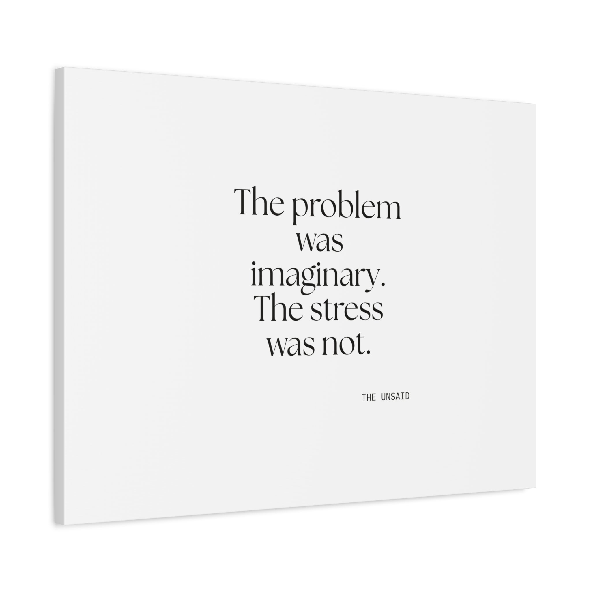 The problem was imaginary. The stress was not - Canvas Print - For Overthinkers