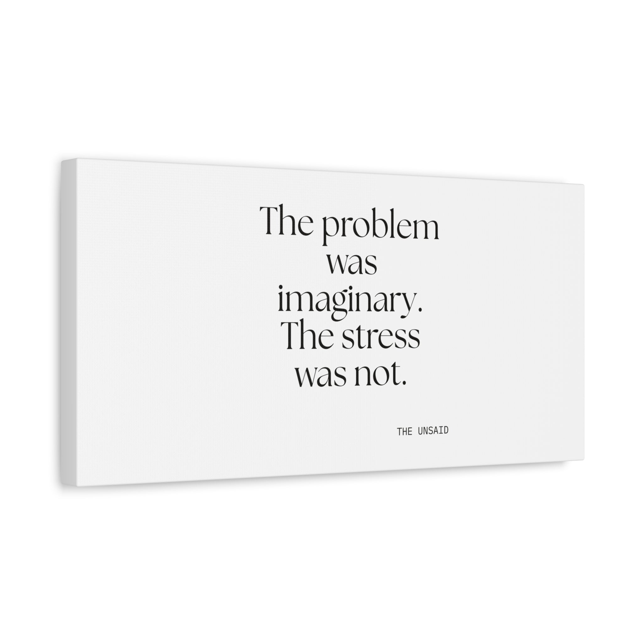 The problem was imaginary. The stress was not - Canvas Print - For Overthinkers