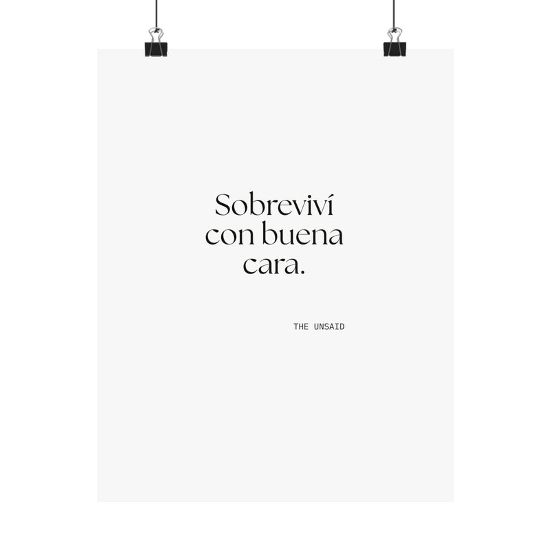 Poster — Sobreviví con buena cara.