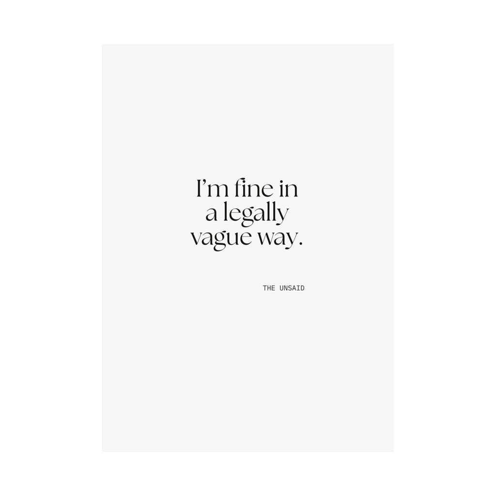 I’m fine in a legally vague way - Poster - For Introverts