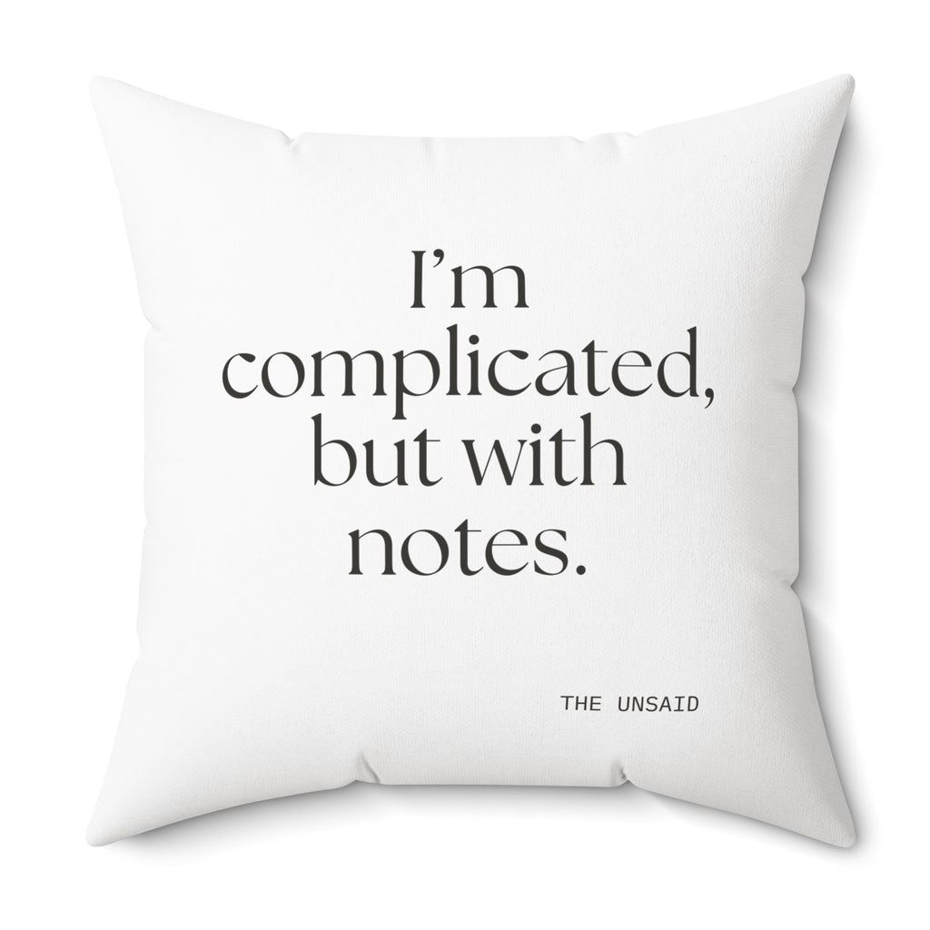 I’m complicated, but with notes - Throw Pillow - Dry Humor