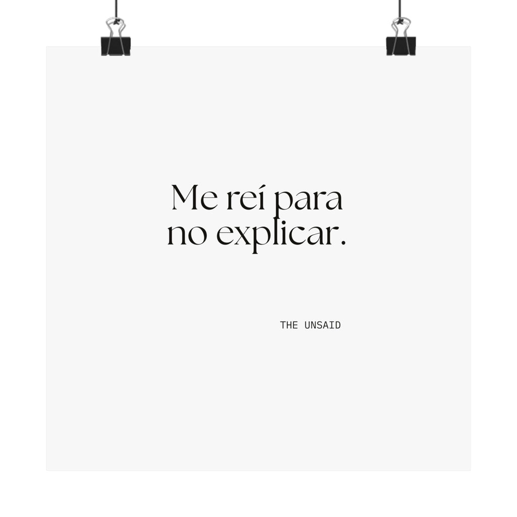 Me reí para no explicar - Poster - En Español