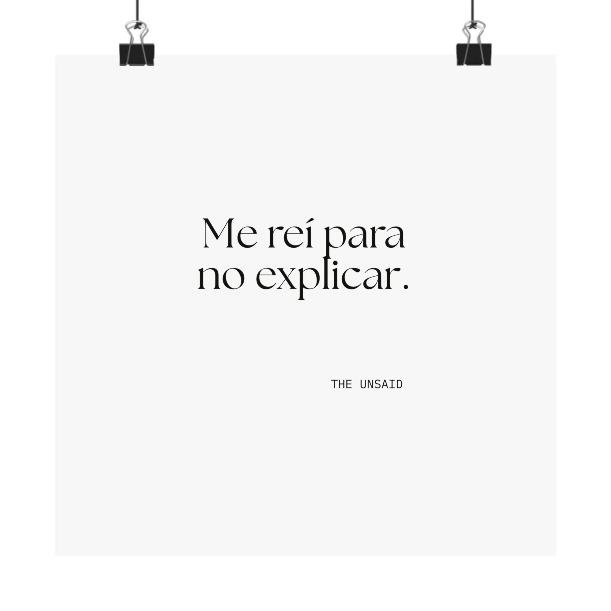 Me reí para no explicar - Poster - En Español
