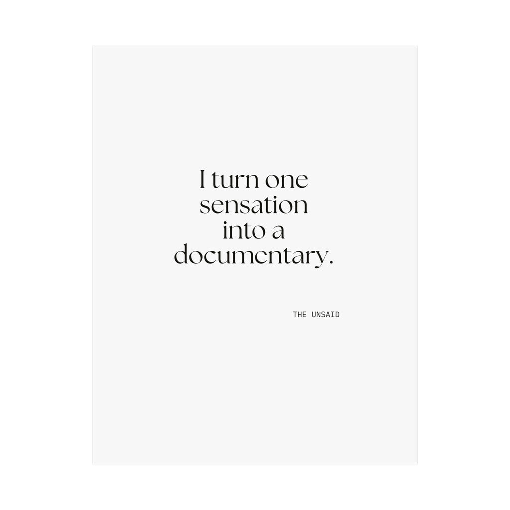 I turned one sensation into a documentary - Poster - For Overthinkers