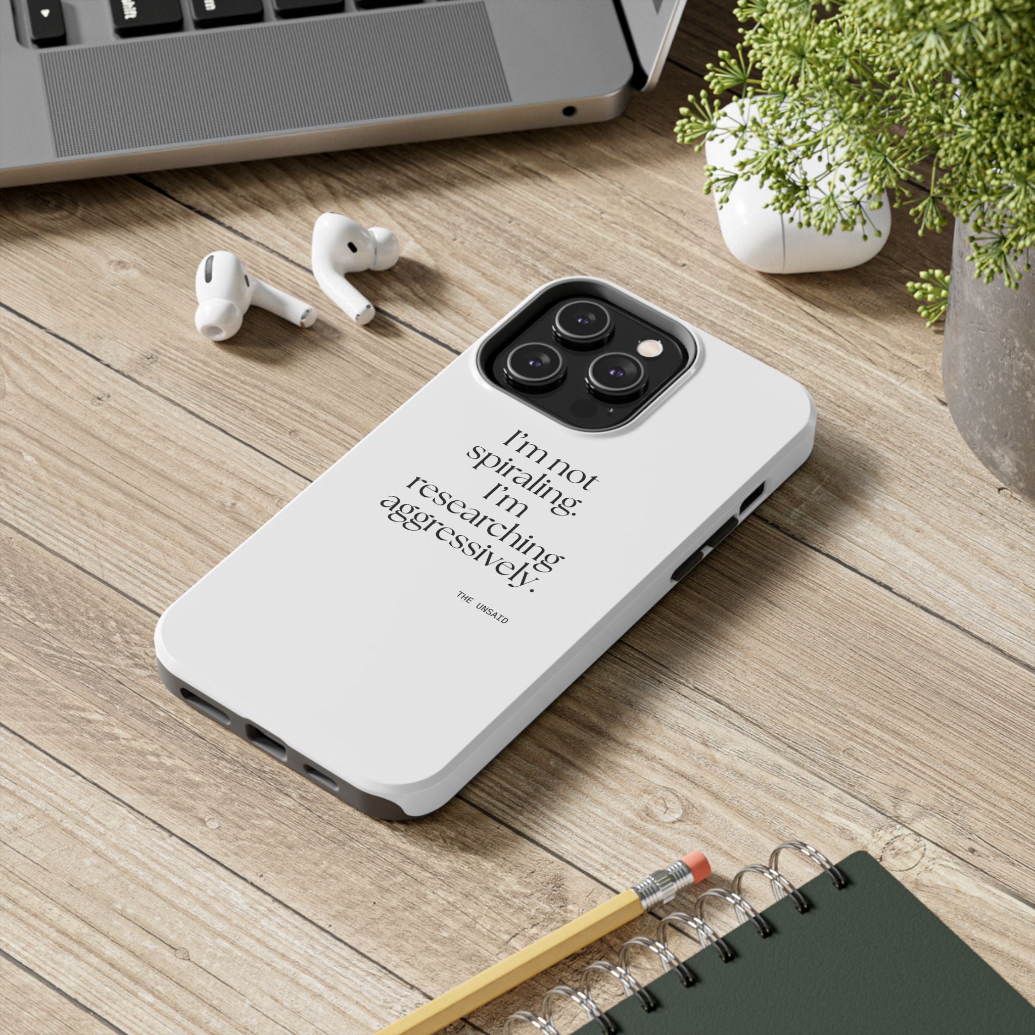 I’m not spiraling. I’m researching aggressively - Tough Phone Case - For Overthinkers