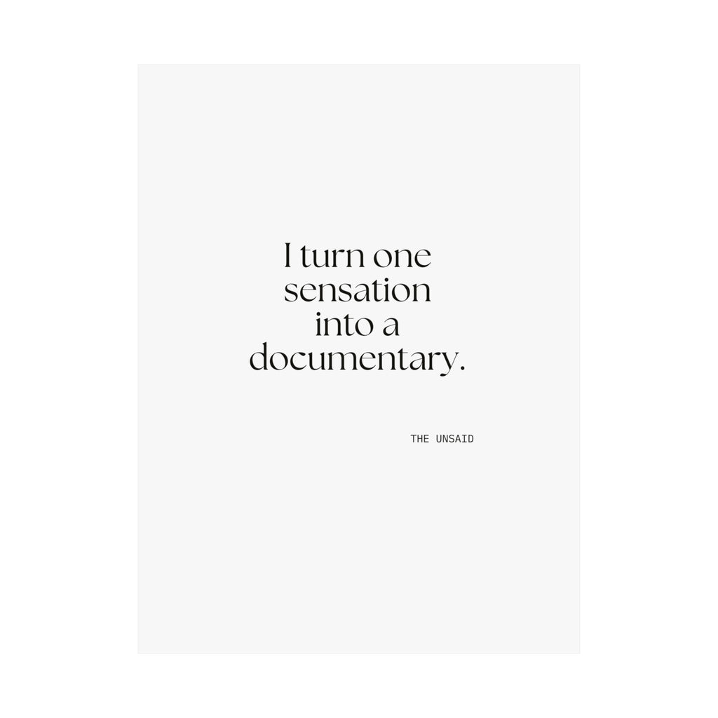 I turned one sensation into a documentary - Poster - For Overthinkers