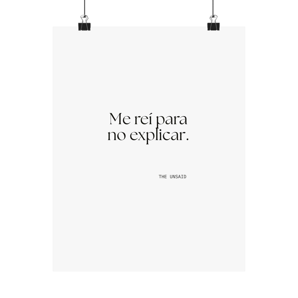 Me reí para no explicar - Poster - En Español