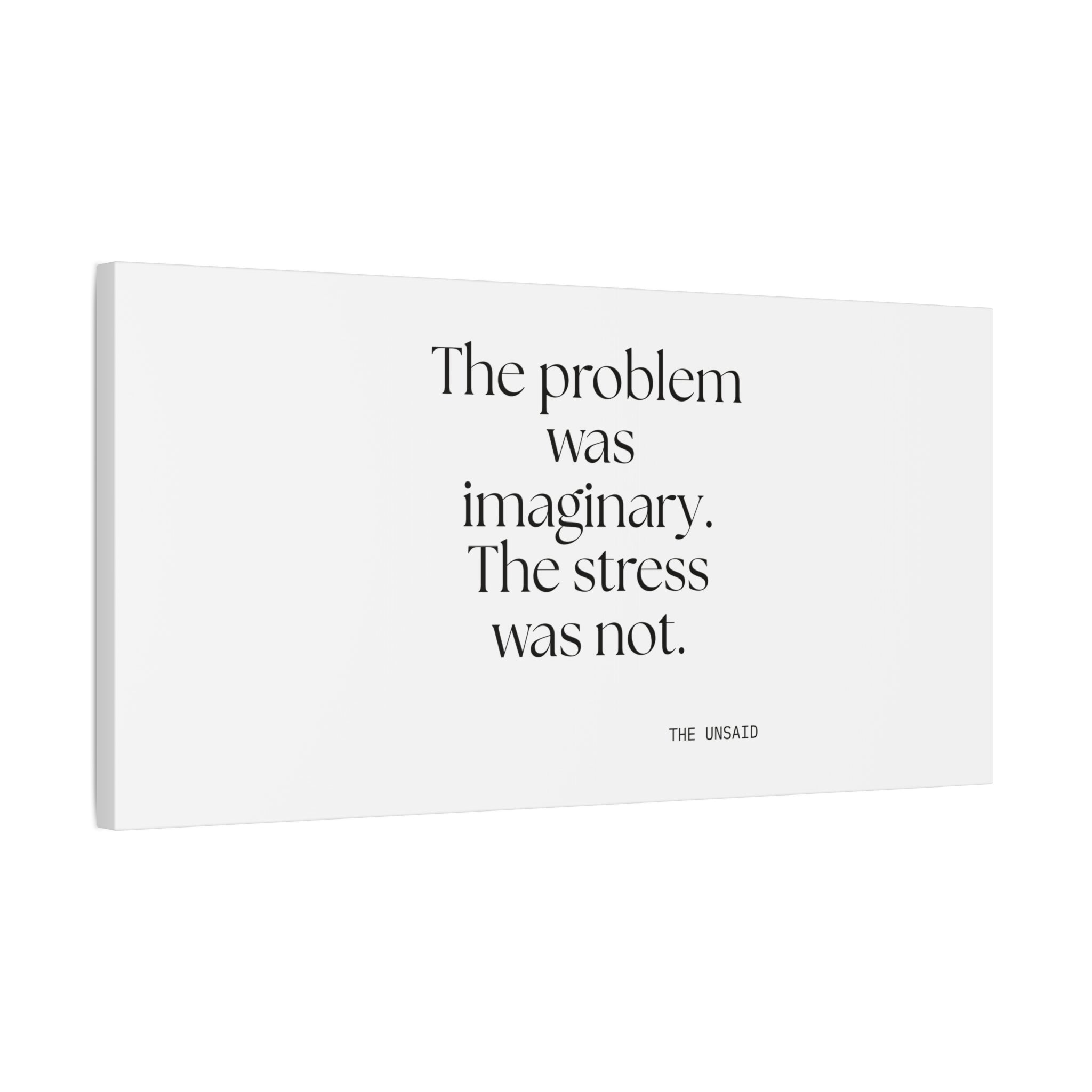 The problem was imaginary. The stress was not - Canvas Print - For Overthinkers