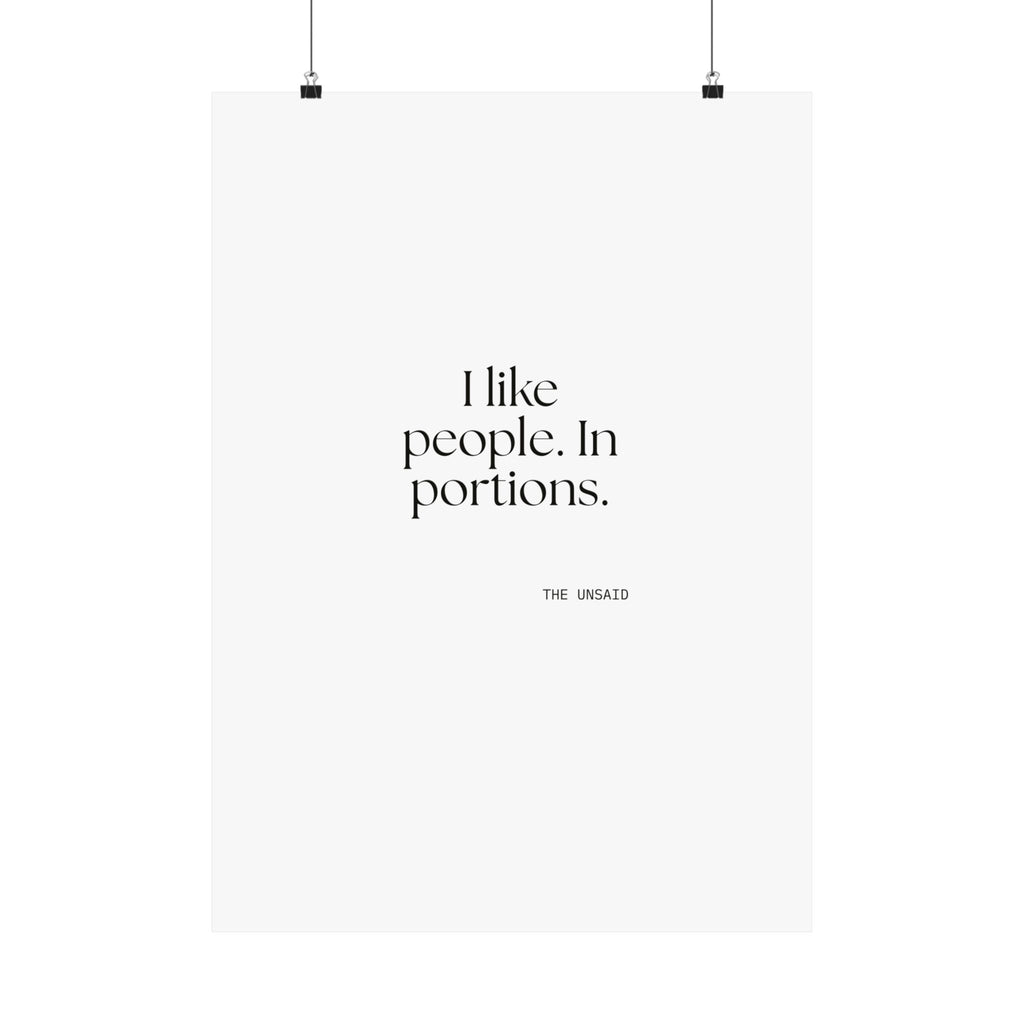 I like people. In portions - Poster - For Introverts