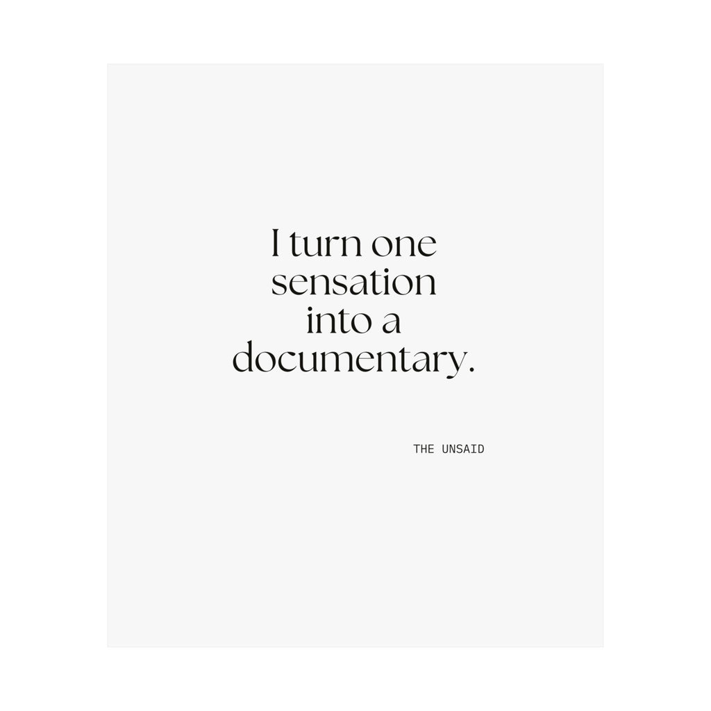 I turned one sensation into a documentary - Poster - For Overthinkers