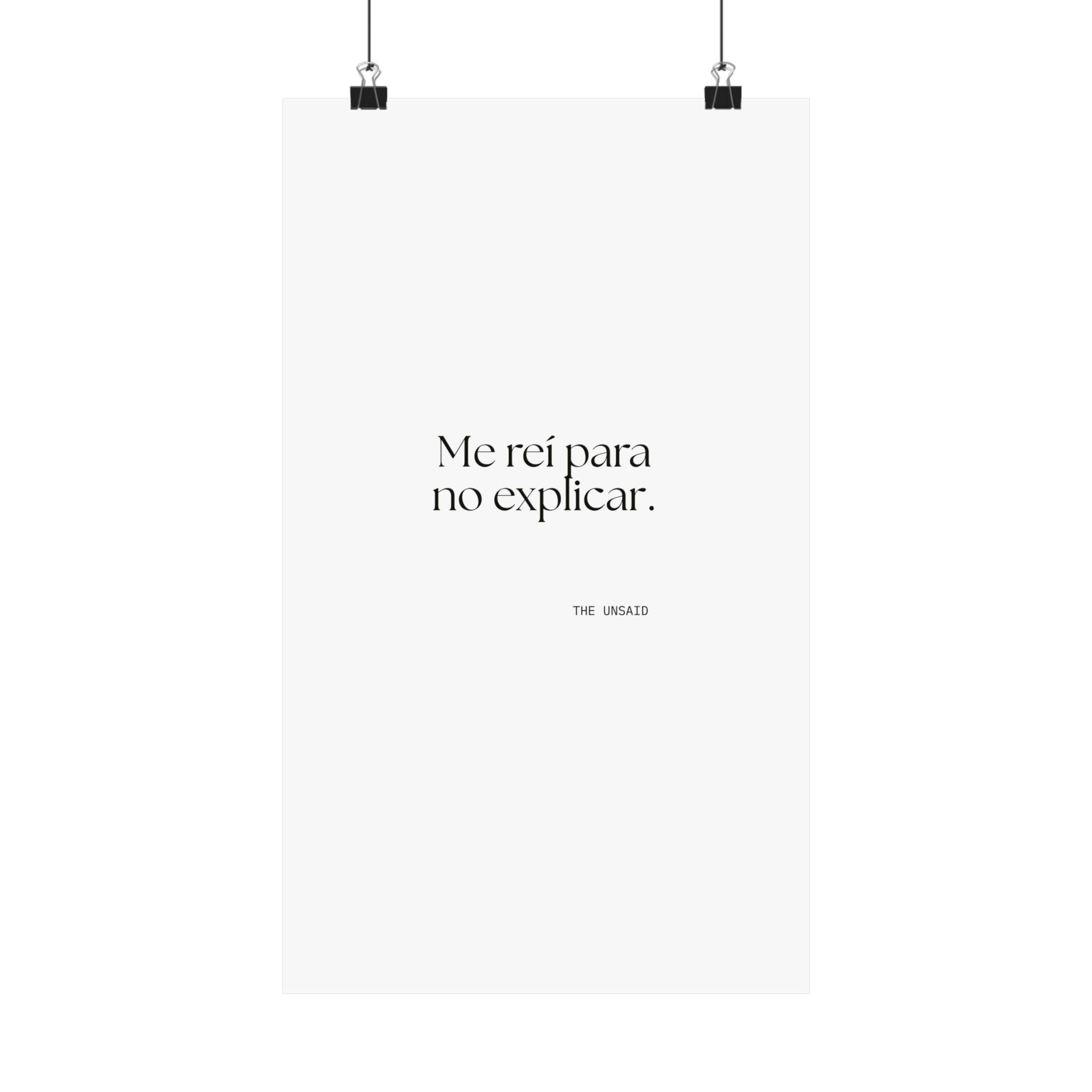 Me reí para no explicar - Poster - En Español
