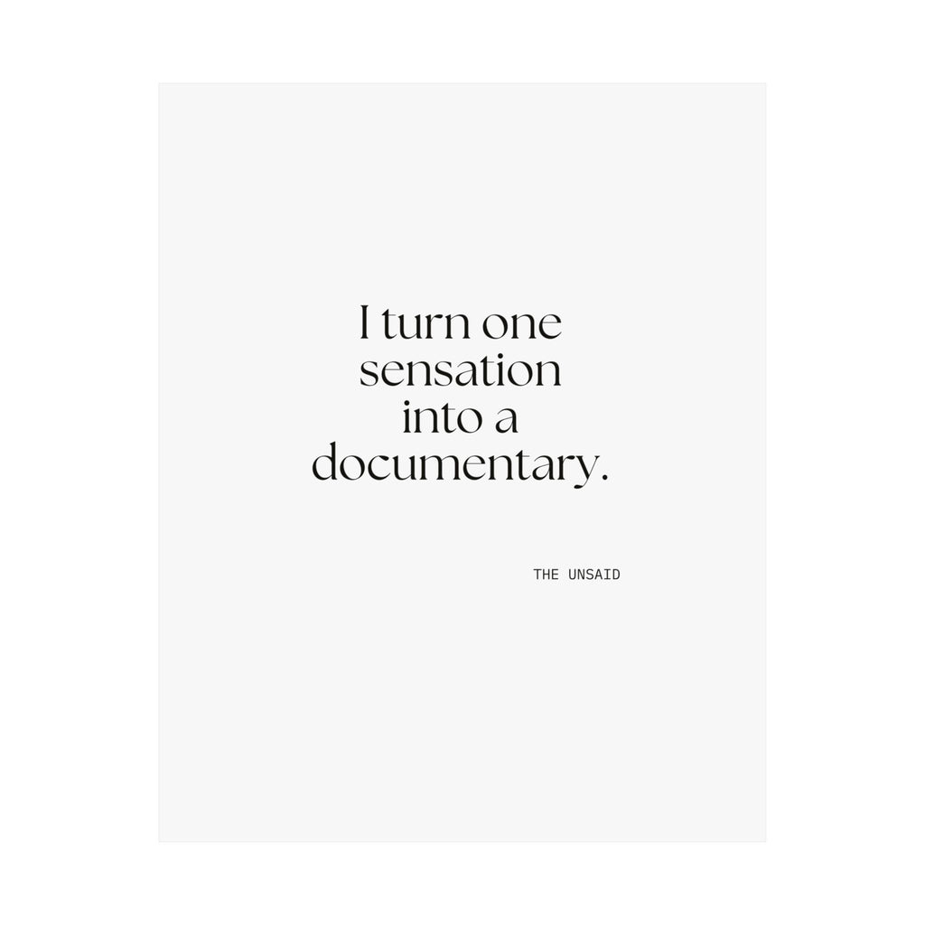 I turned one sensation into a documentary - Poster - For Overthinkers