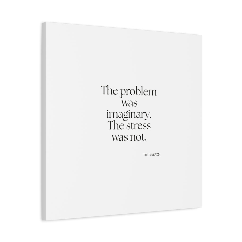 The problem was imaginary. The stress was not - Canvas Print - For Overthinkers