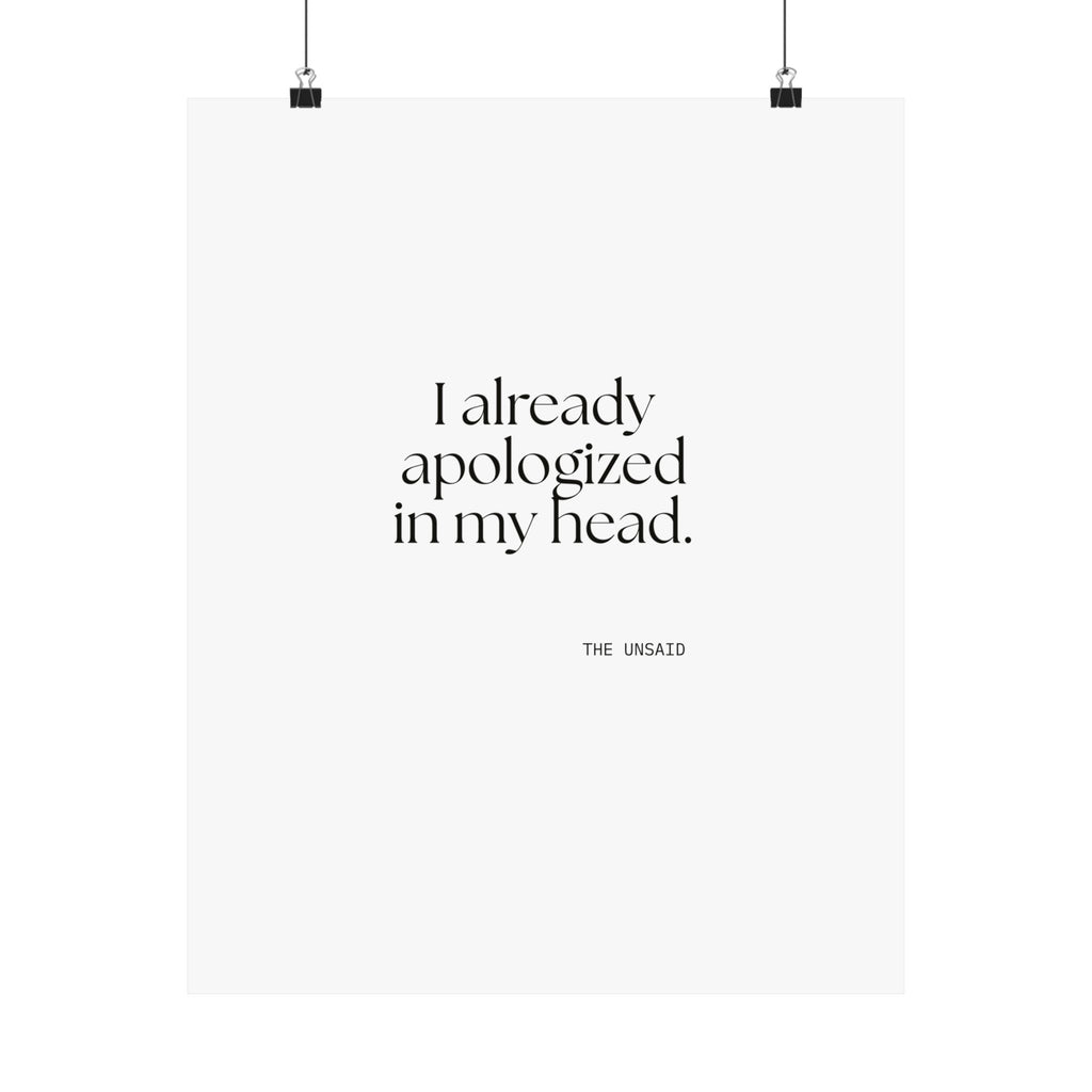 I already apologized in my head - Poster - For Overthinkers