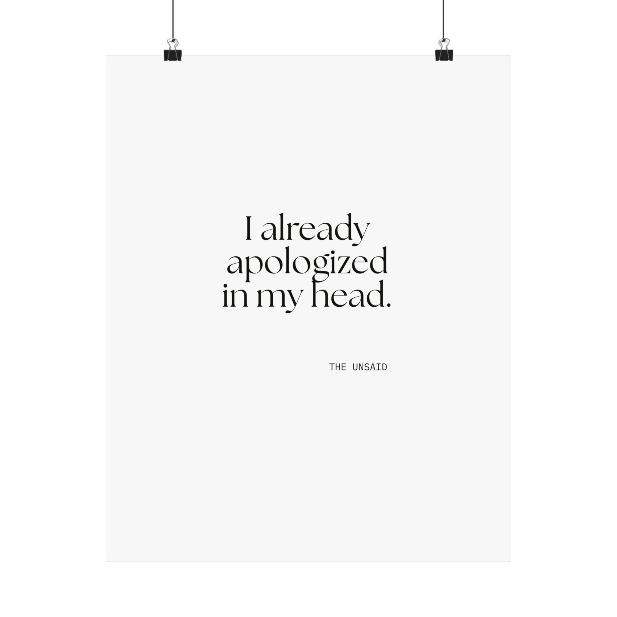 I already apologized in my head - Poster - For Overthinkers