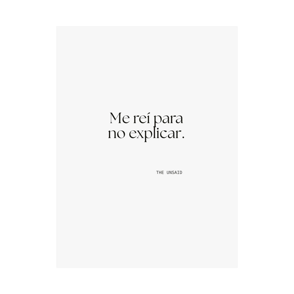 Me reí para no explicar - Poster - En Español