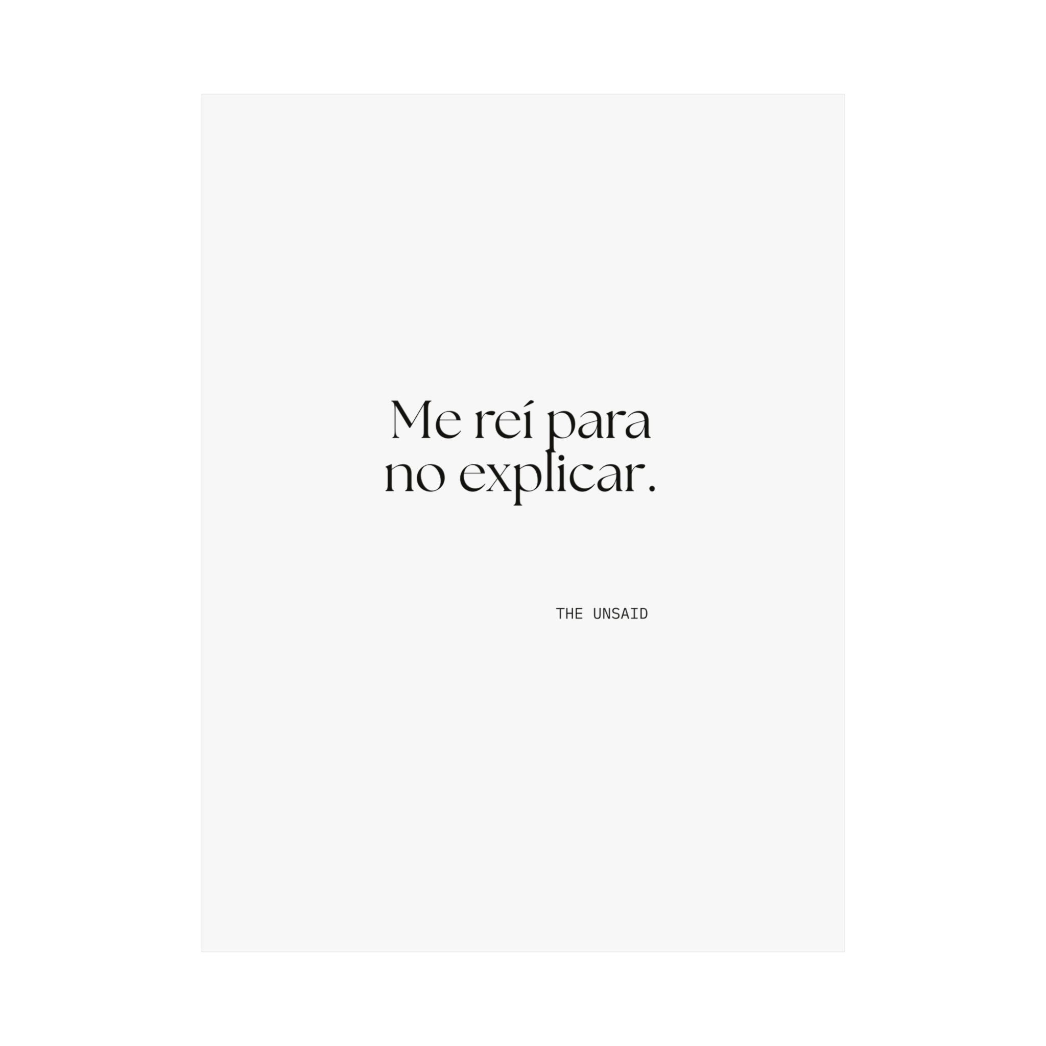 Me reí para no explicar - Poster - En Español