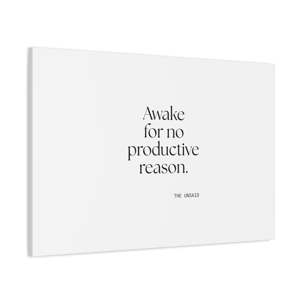 Awake for no productive reason - Canvas Print - For Overthinkers