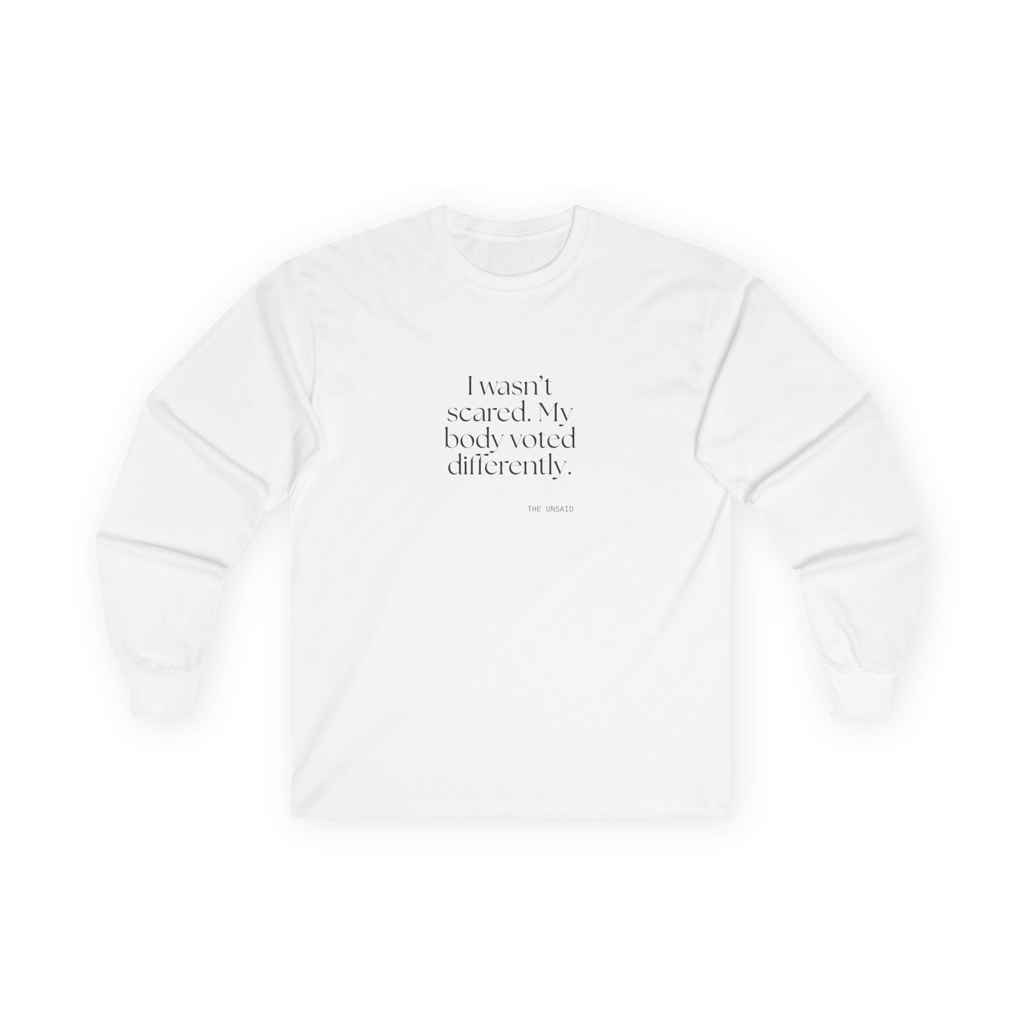 I wasn’t scared. My body voted differently - Long Sleeve Shirt - For Quiet Minds