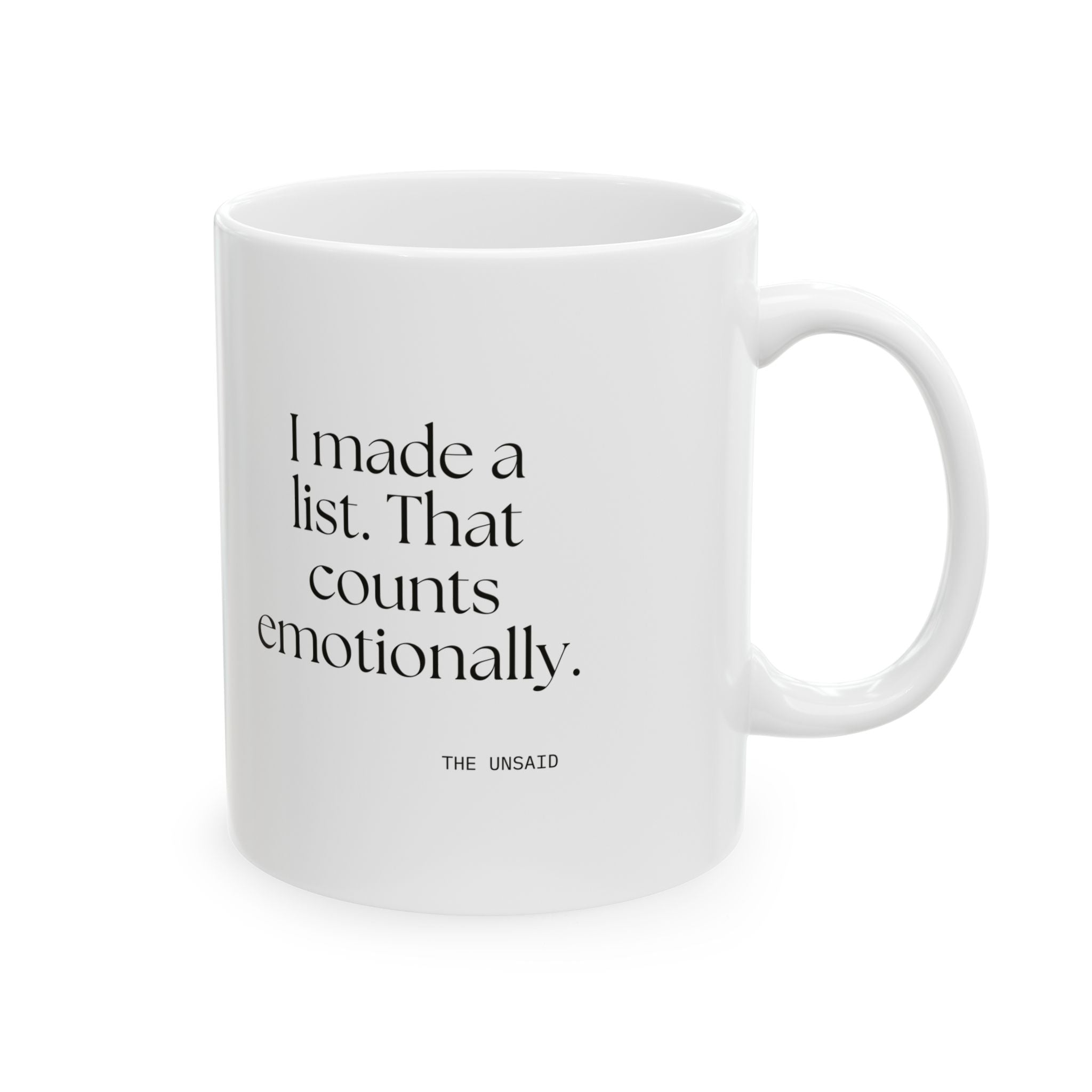 I made a list. That counts emotionally - Coffee Mug - Dry Humor