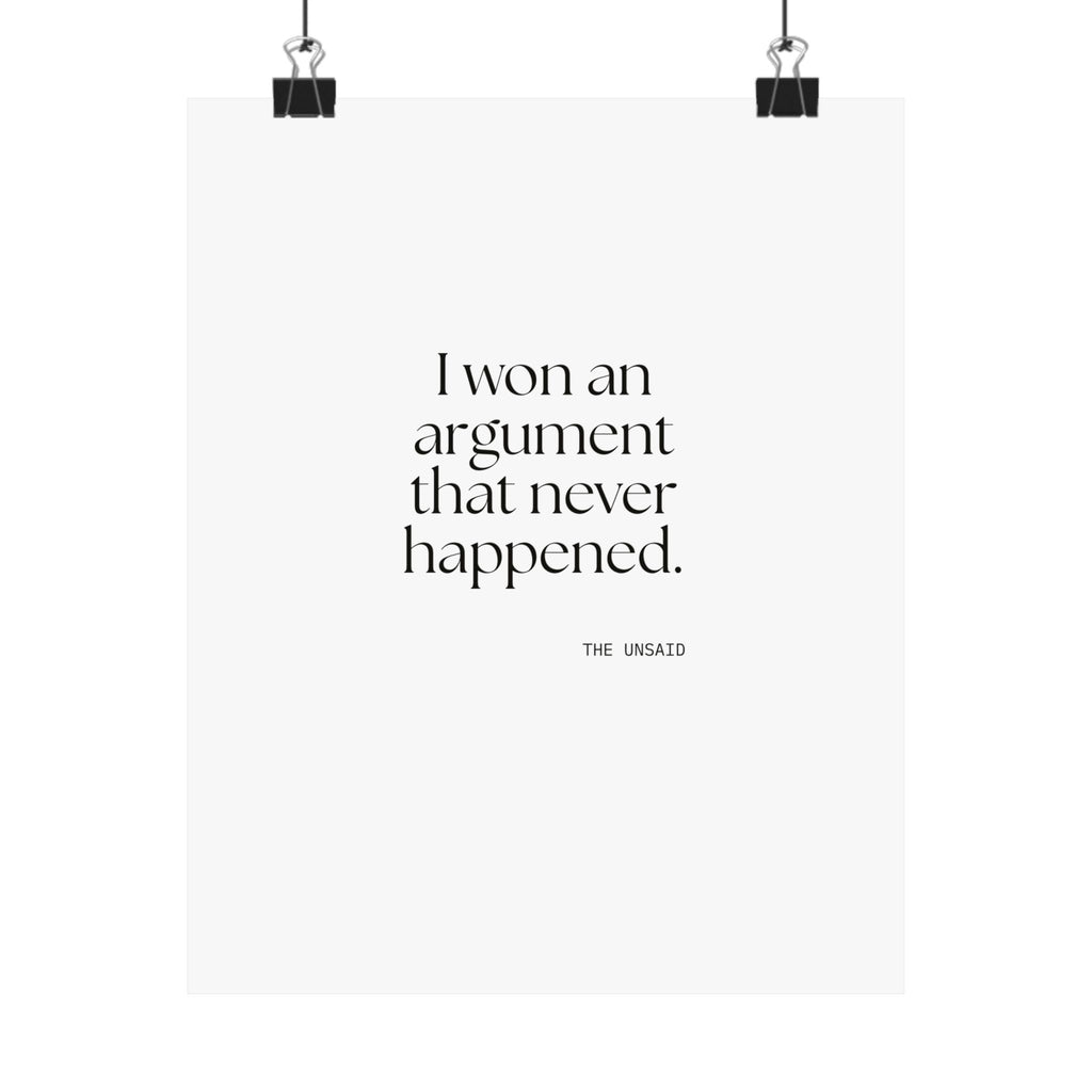 I won an argument that never happened - Poster - For Overthinkers