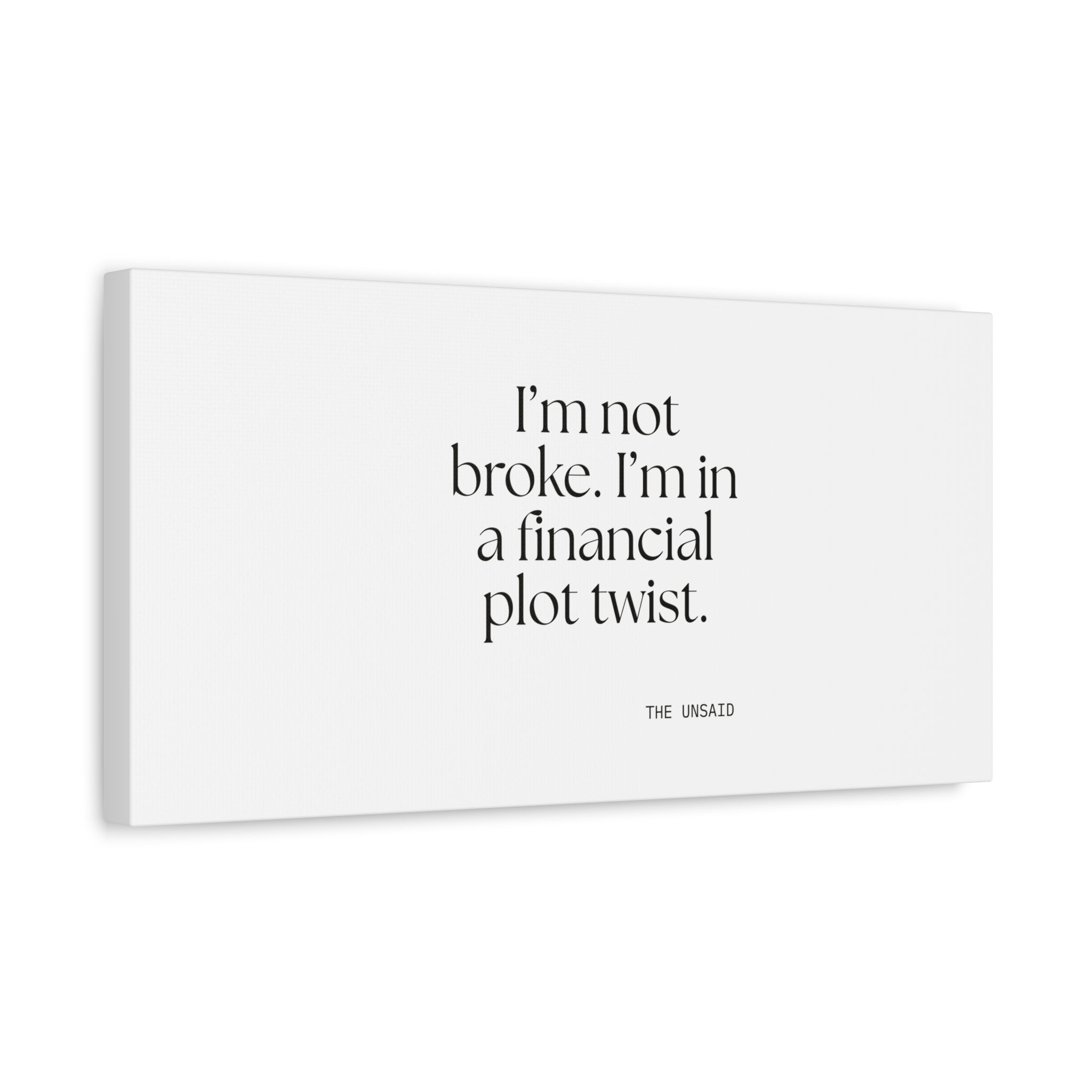 I’m not broke. I’m in a financial plot twist - Canvas Print - Dry Humor