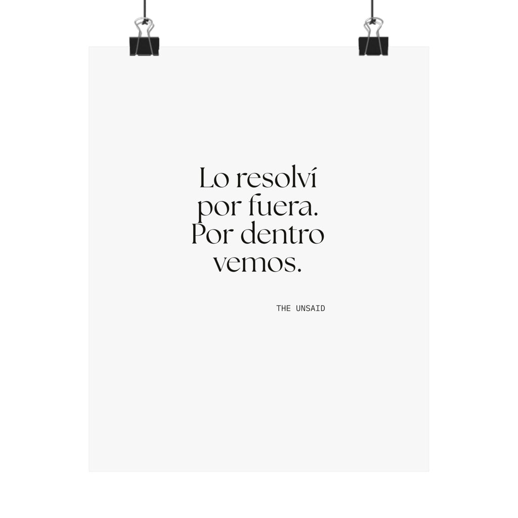 Lo resolví por fuera. Por dentro vemos - Poster - En Español