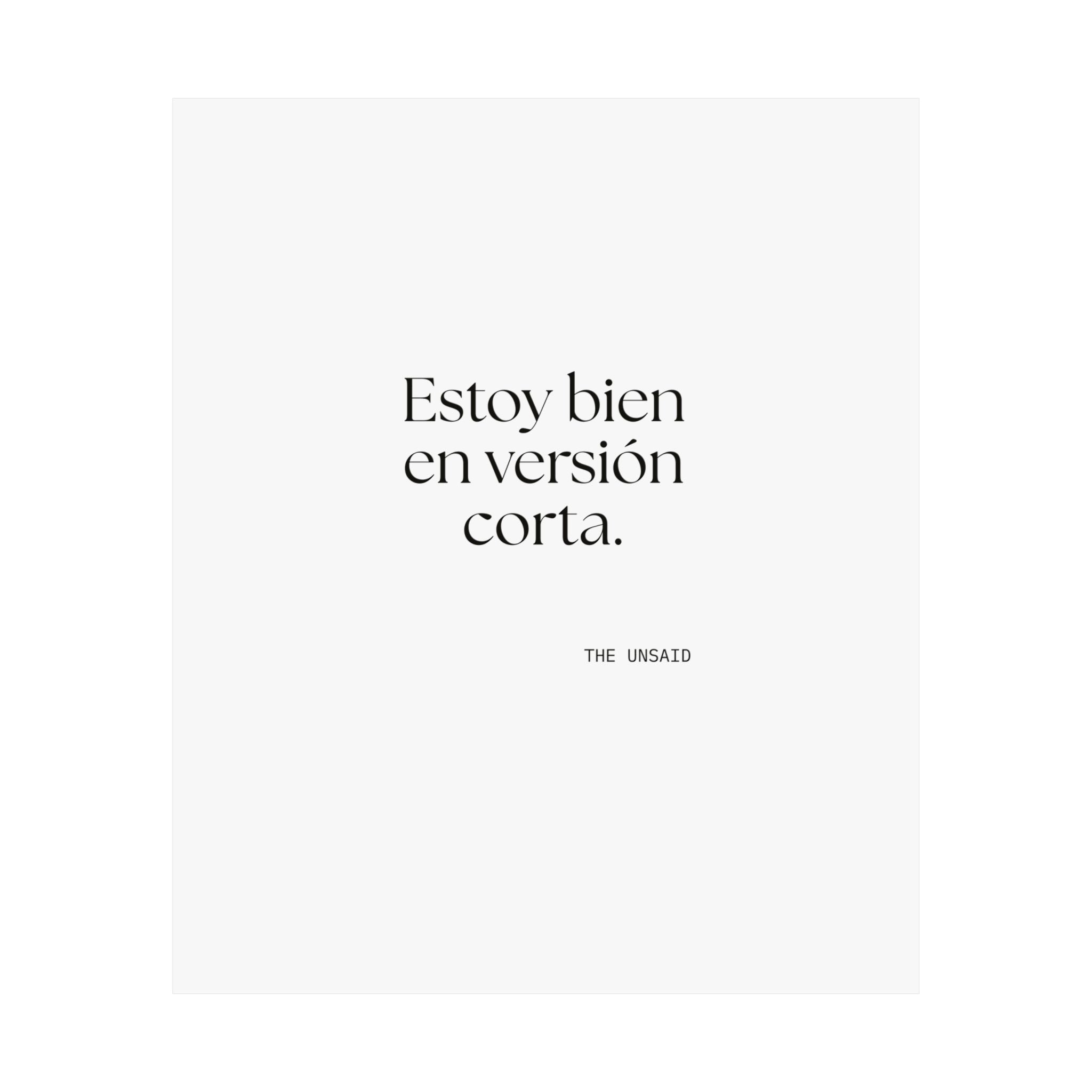 Estoy bien en versión corta - Poster - En Español