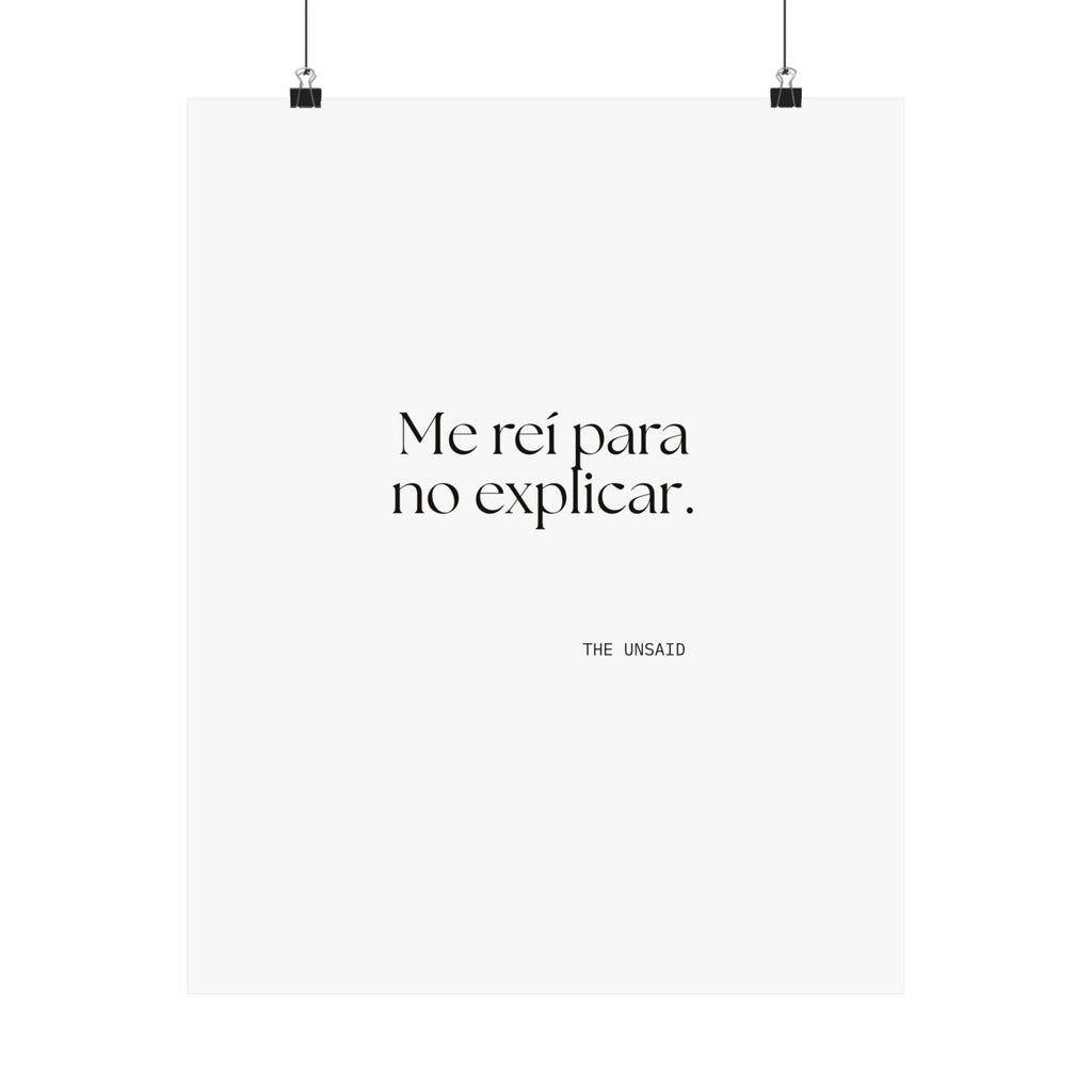 Me reí para no explicar - Poster - En Español