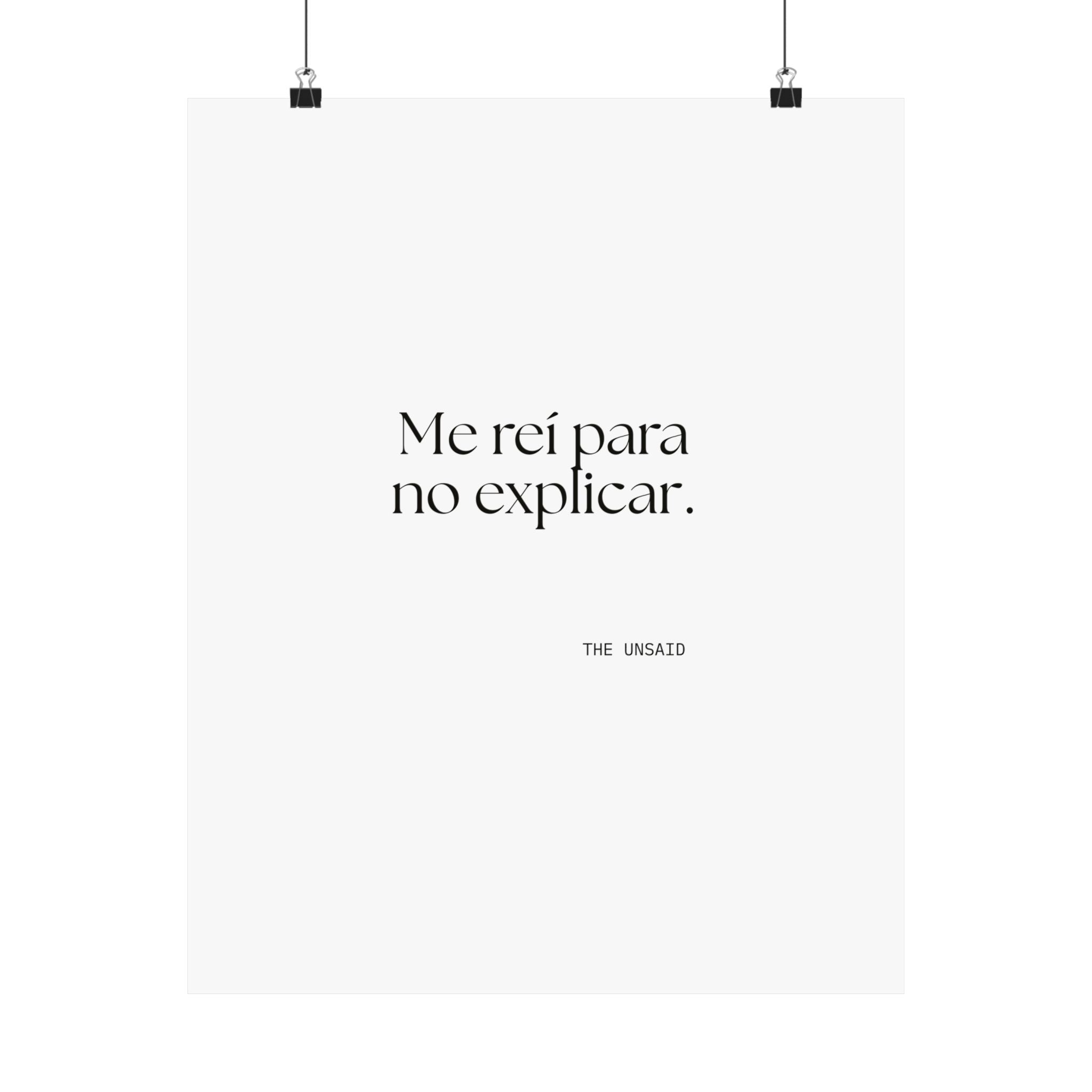 Me reí para no explicar - Poster - En Español