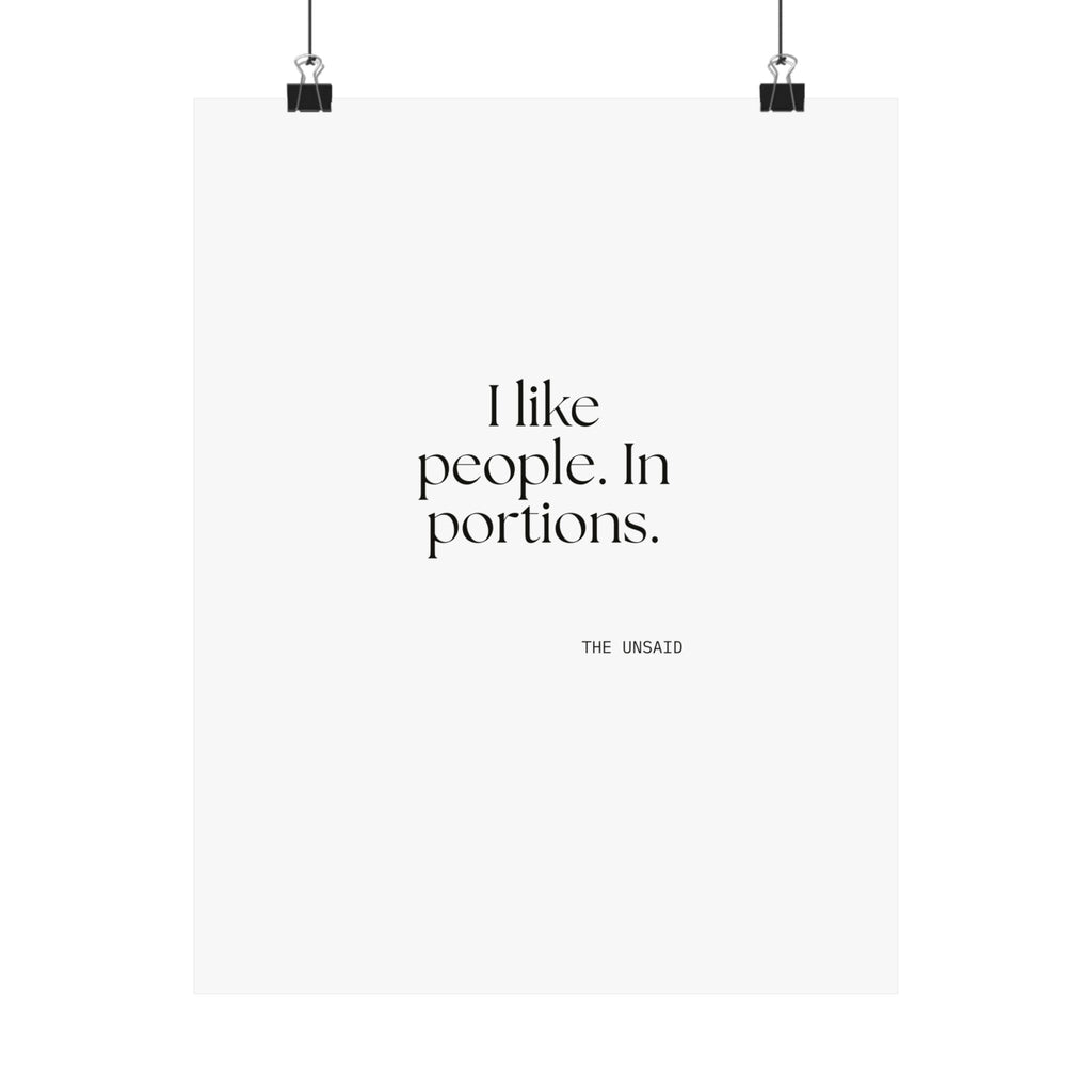 I like people. In portions - Poster - For Introverts