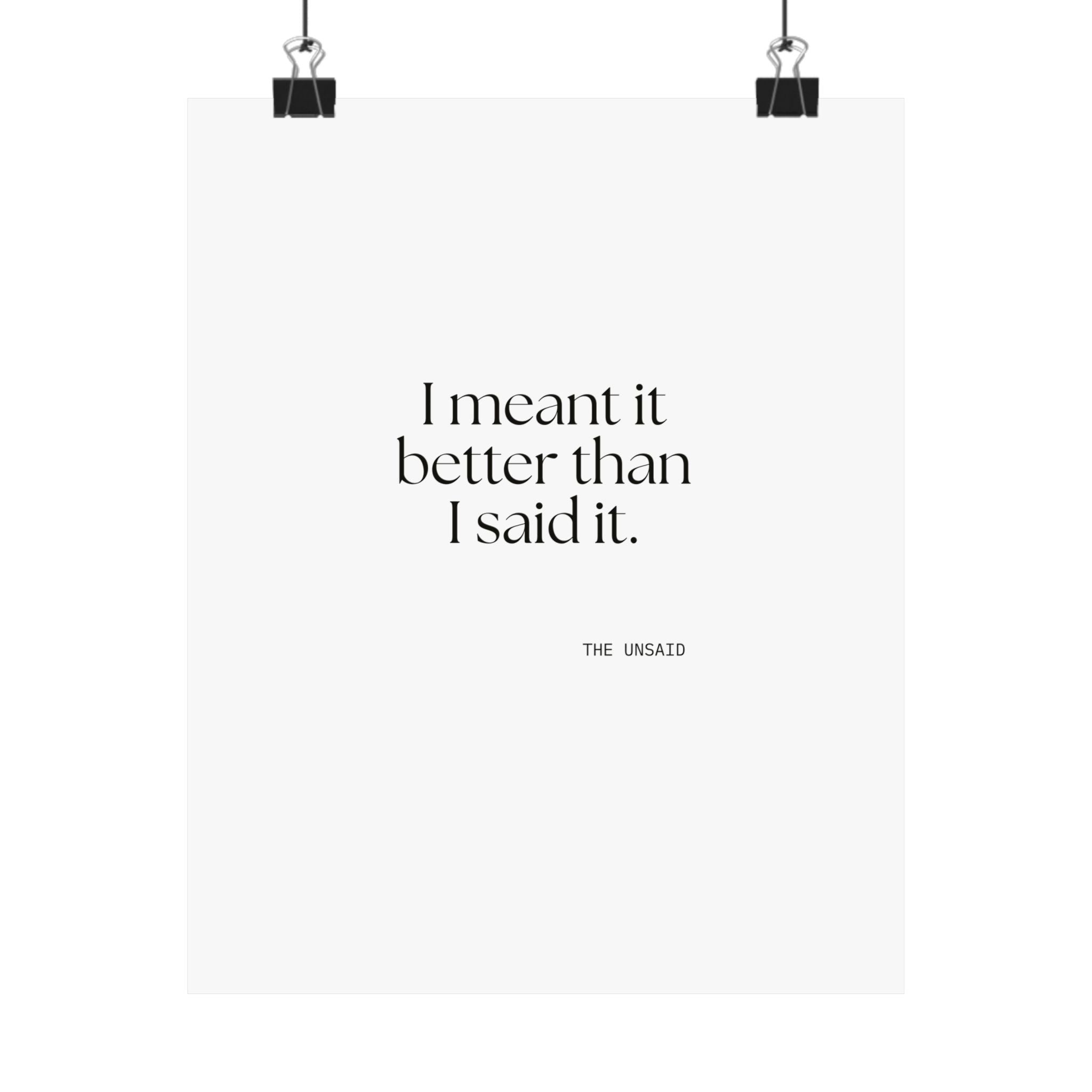 I meant it better than I said it - Poster - For Introverts