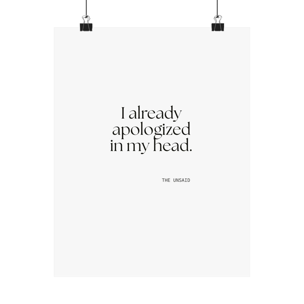 I already apologized in my head - Poster - For Overthinkers