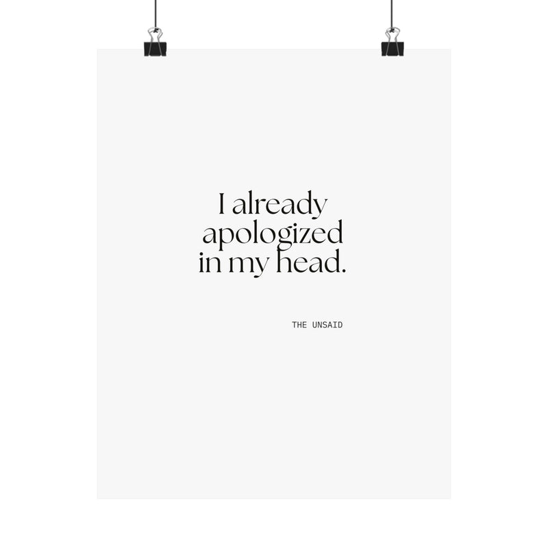Poster — I already apologized in my head.
