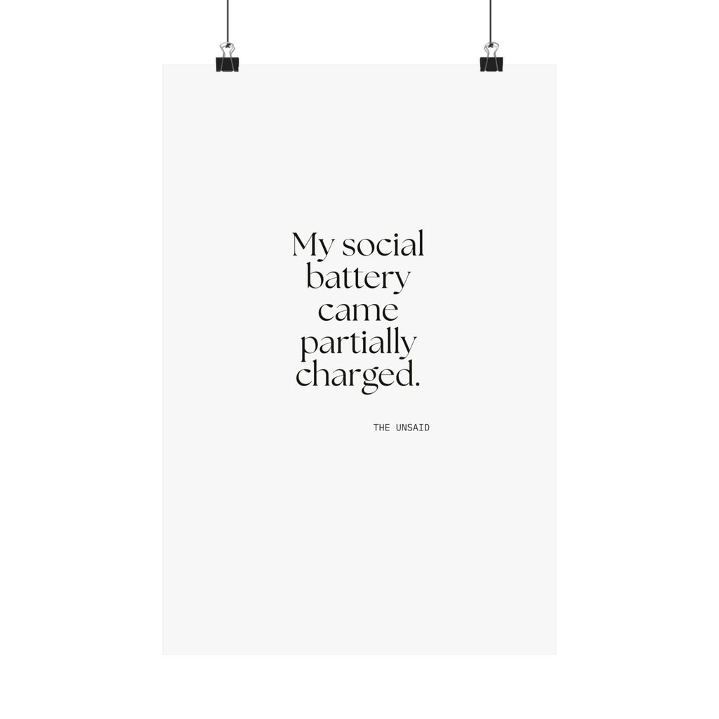 My social battery came partially charged - Poster - For Introverts