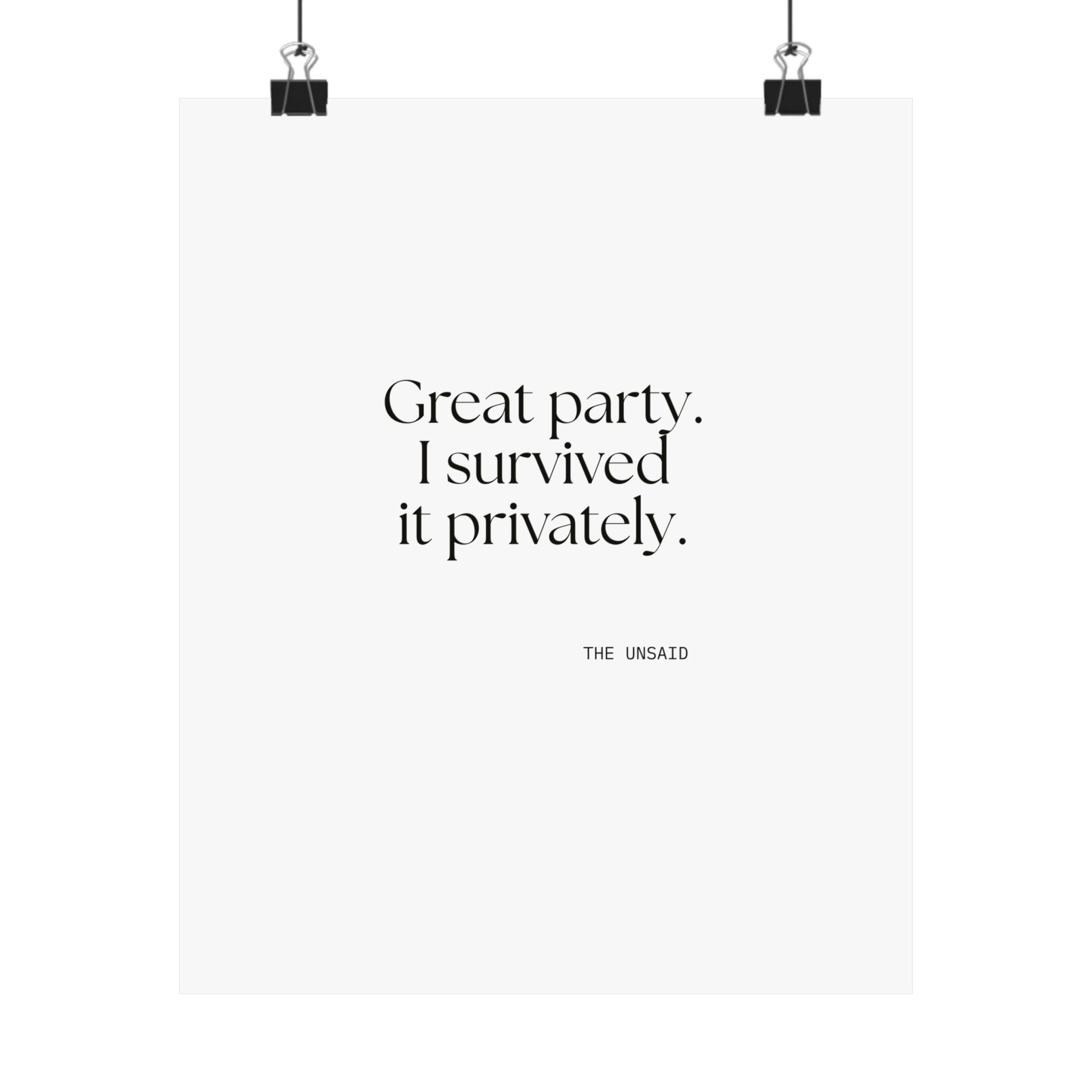 Great party. I survived it privately - Poster - For Introverts