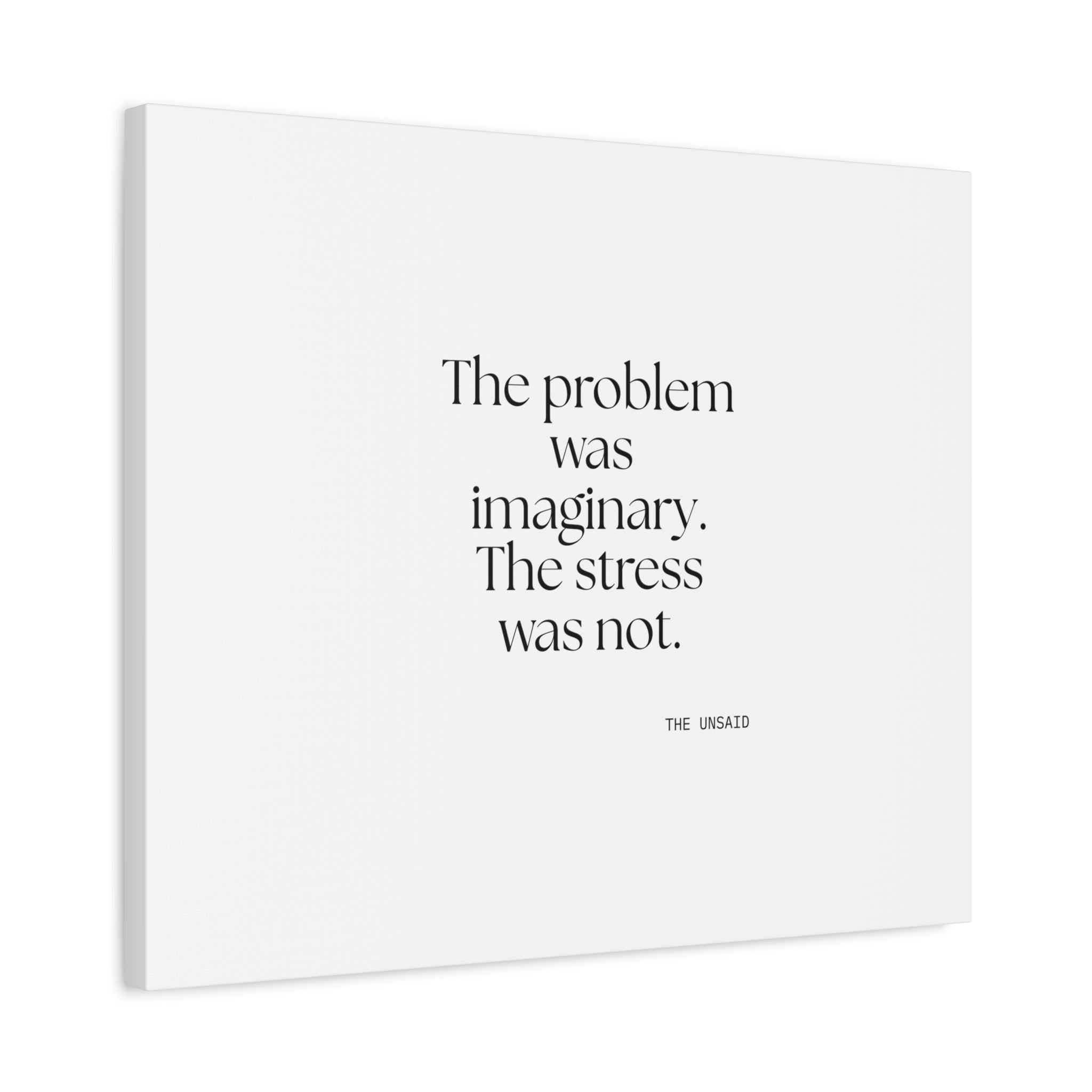 The problem was imaginary. The stress was not - Canvas Print - For Overthinkers