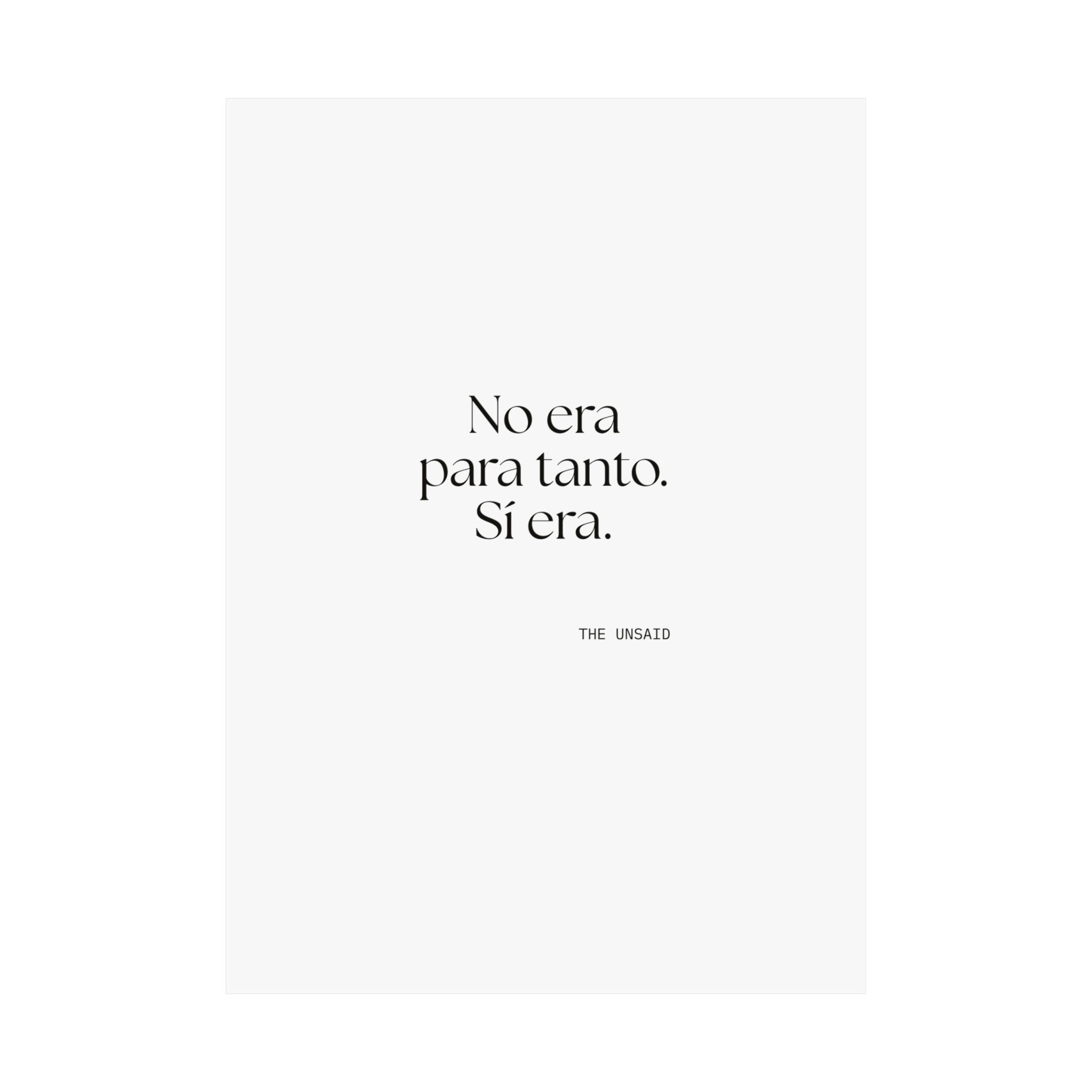 No era para tanto. Sí era - Poster - En Español