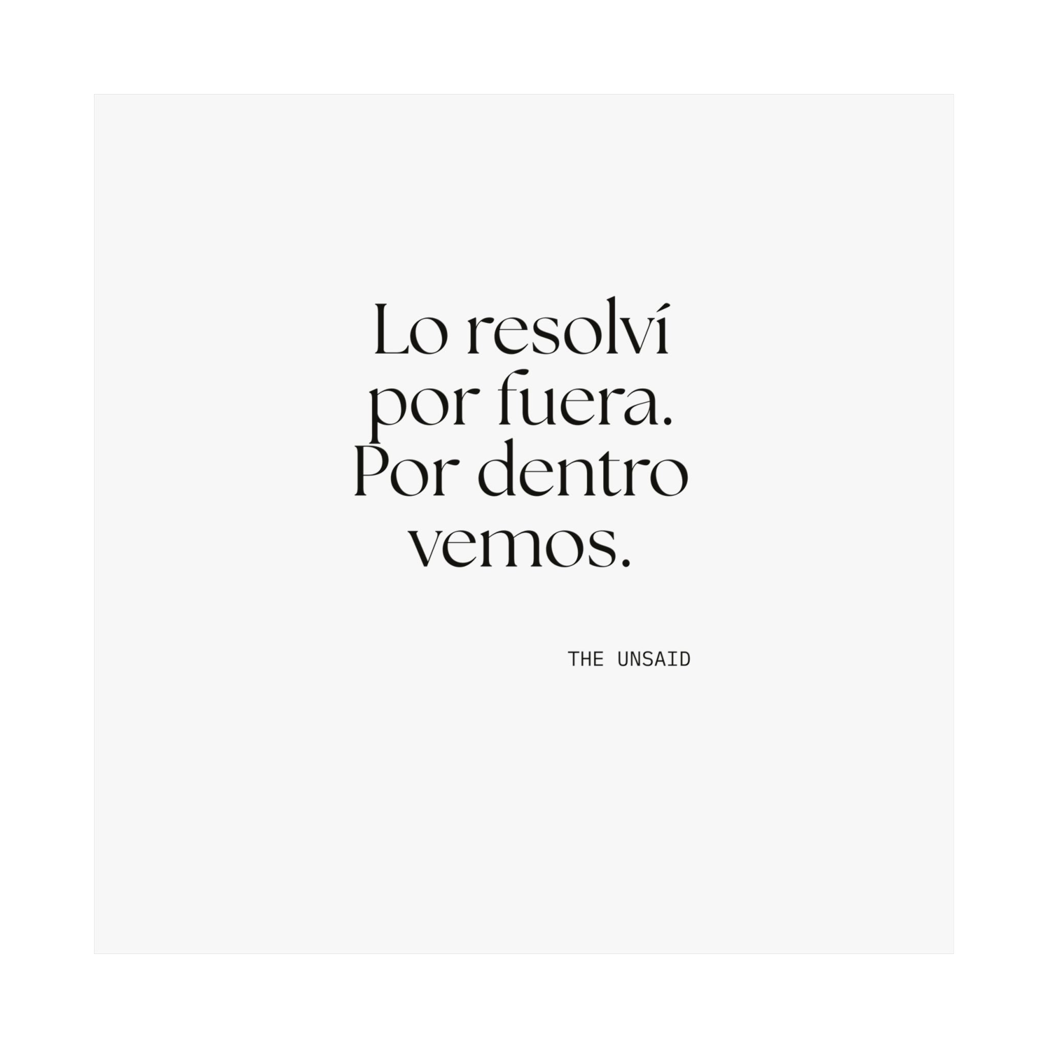Lo resolví por fuera. Por dentro vemos - Poster - En Español