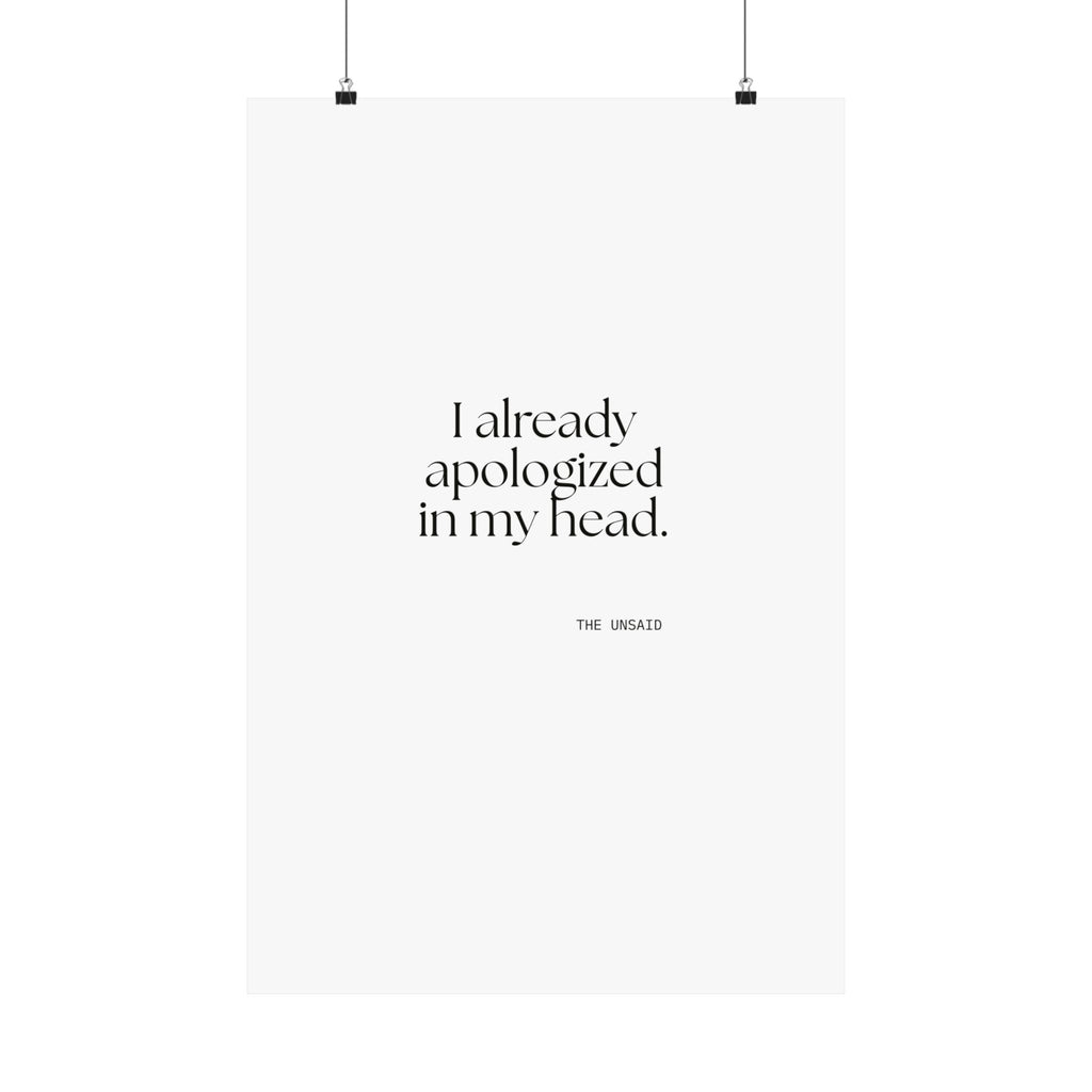 I already apologized in my head - Poster - For Overthinkers
