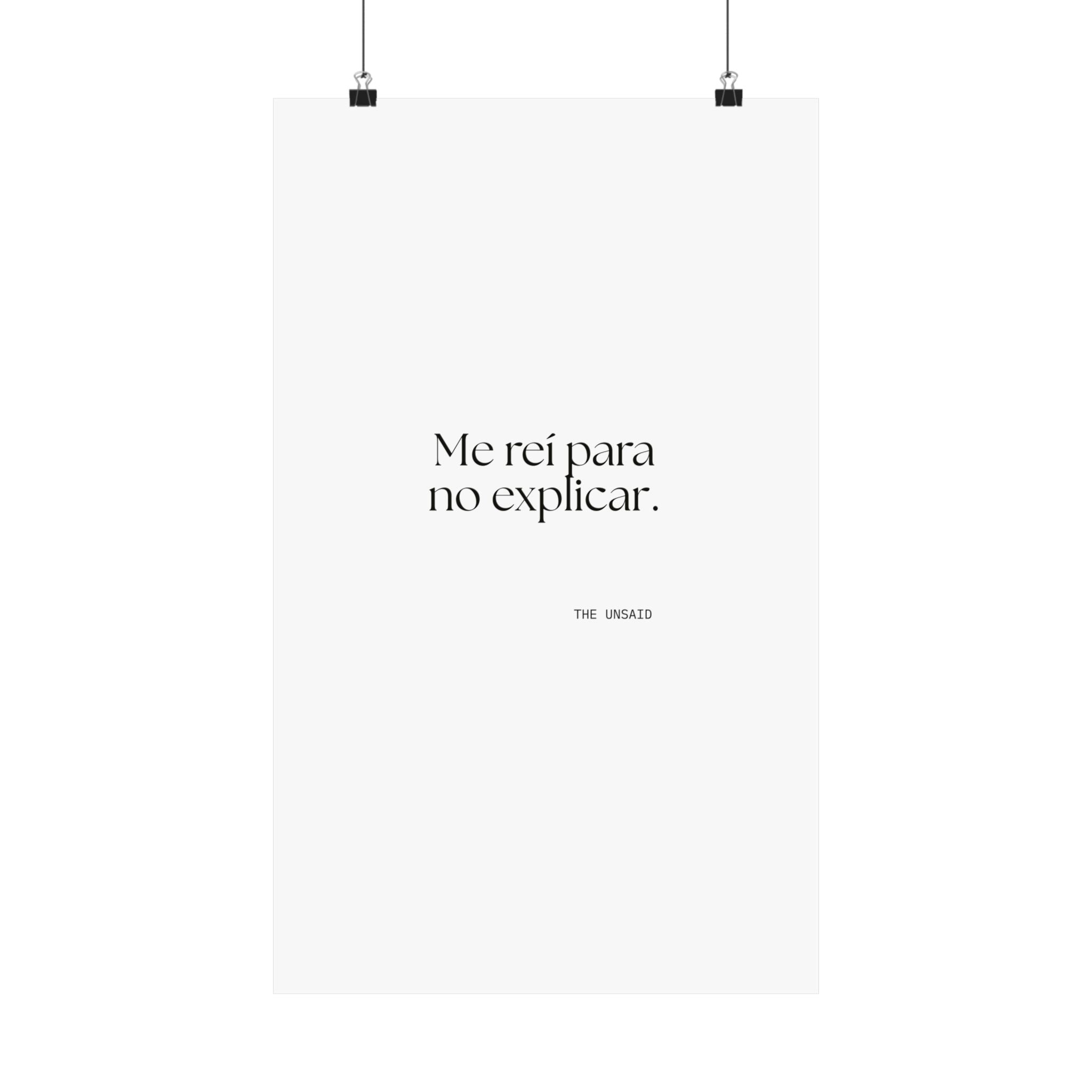 Me reí para no explicar - Poster - En Español