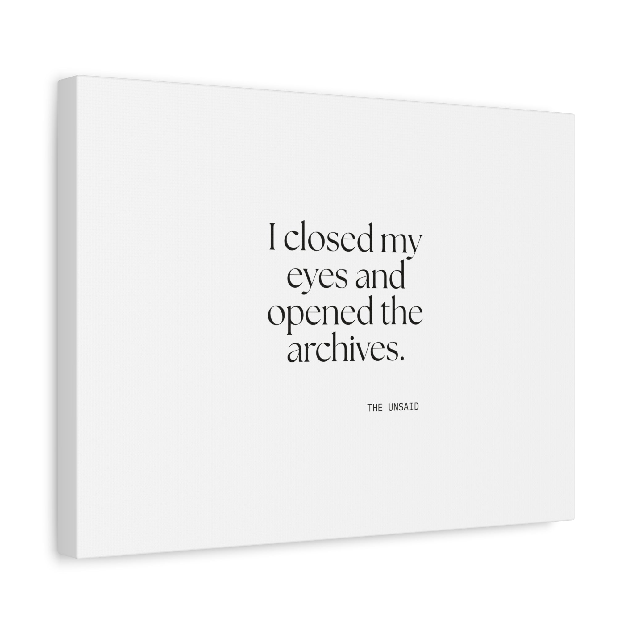 I closed my eyes and opened the archives - Canvas Print - For Overthinkers