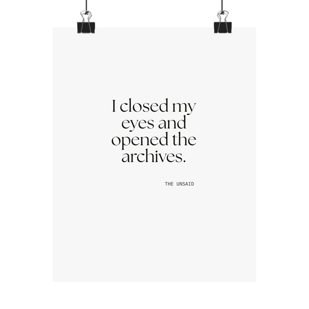 I closed my eyes and opened the archives - Poster - For Overthinkers