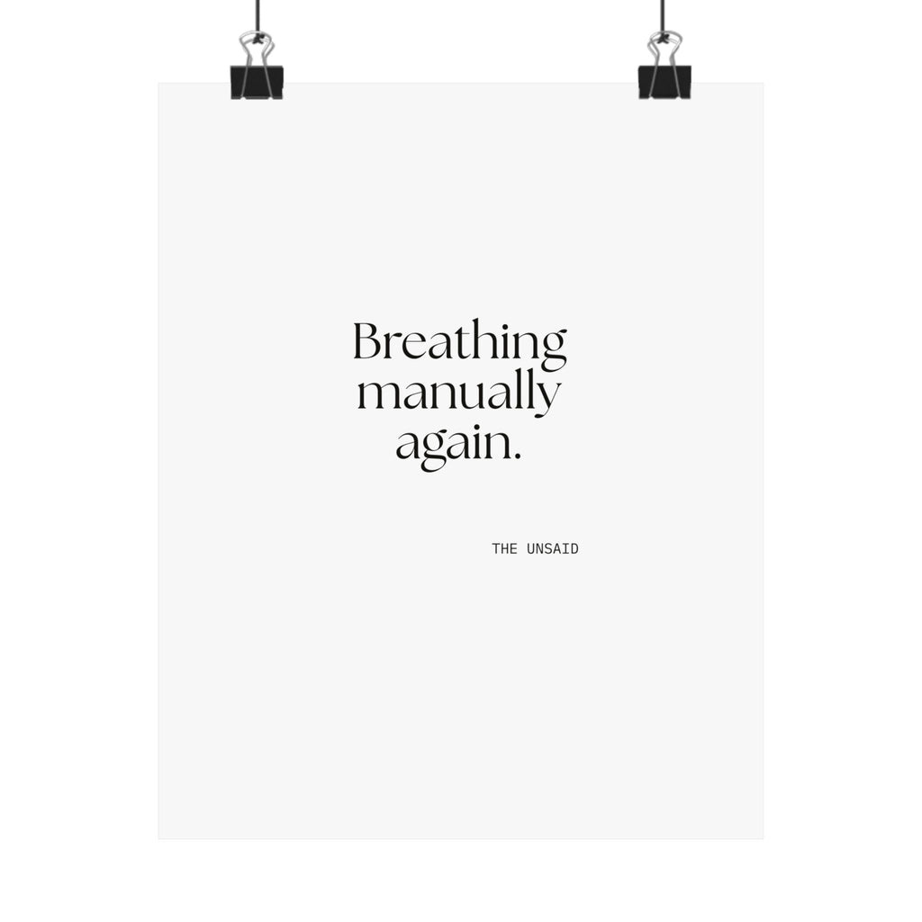 Breathing manually again - Poster - For Quiet Minds