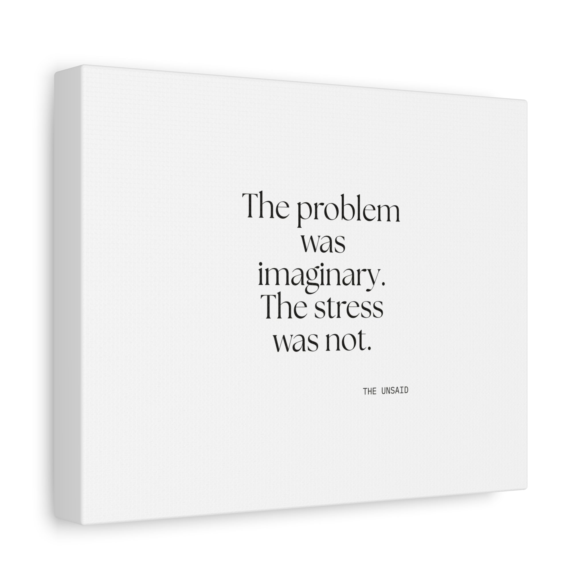 The problem was imaginary. The stress was not - Canvas Print - For Overthinkers