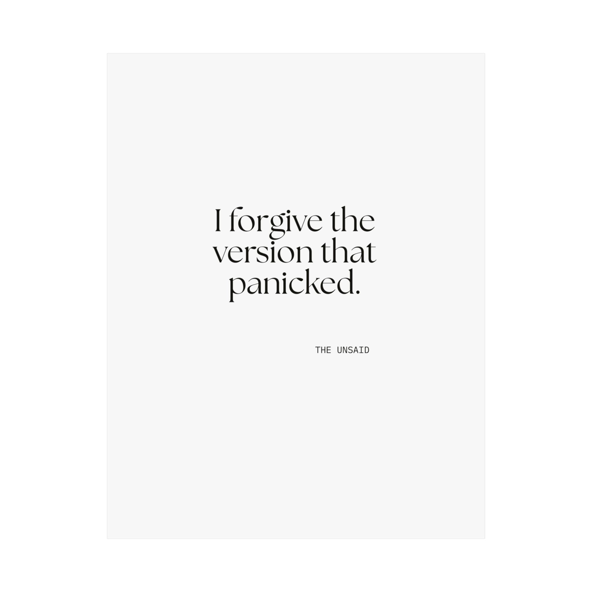 I forgive the version that panicked - Poster - Dry Humor