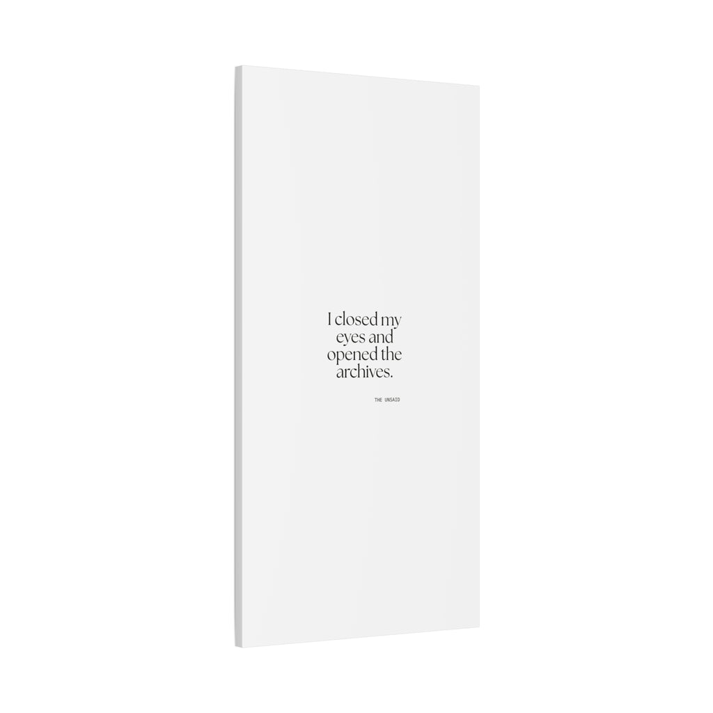 I closed my eyes and opened the archives - Canvas Print - For Overthinkers